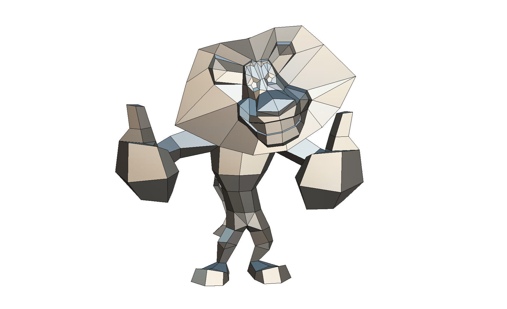 lion Alex low poly 3D print model_7