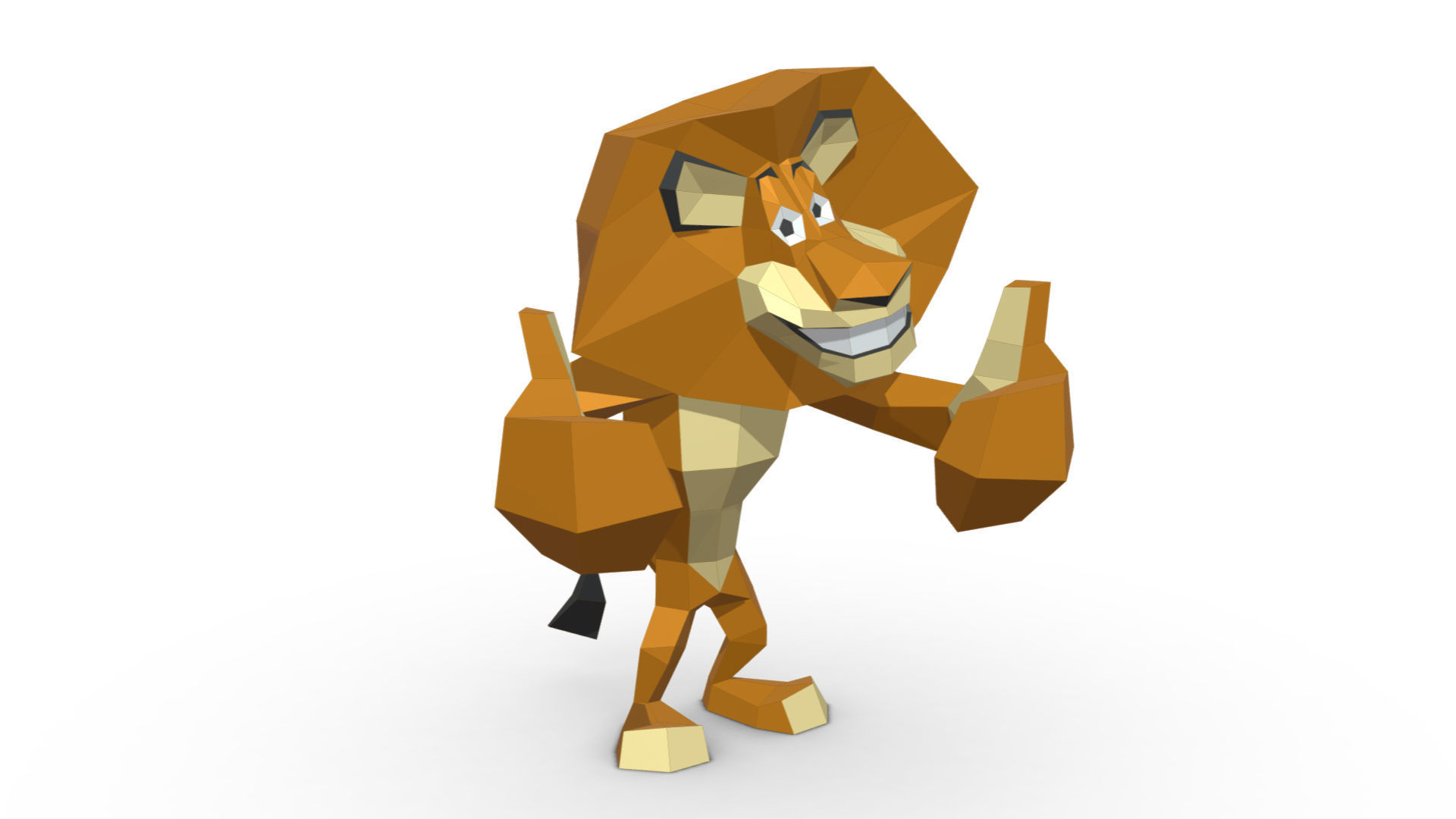 lion Alex low poly 3D print model_5