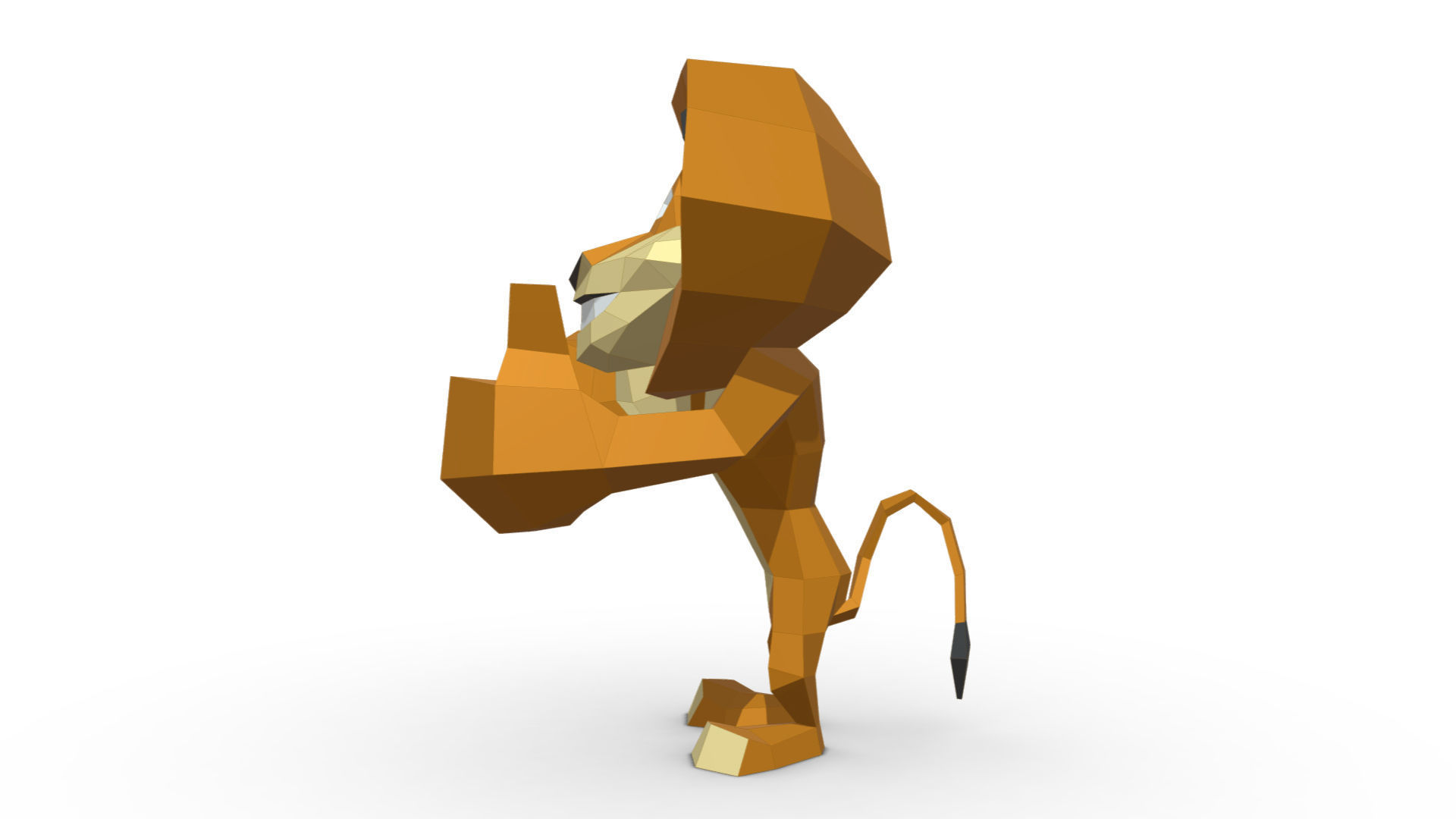 lion Alex low poly 3D print model_1