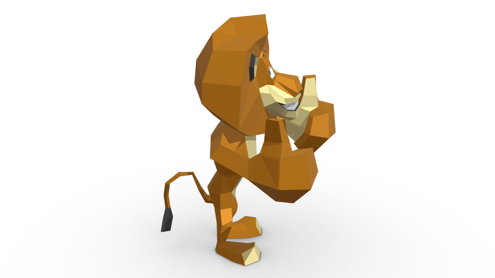 lion Alex low poly 3D print model_4