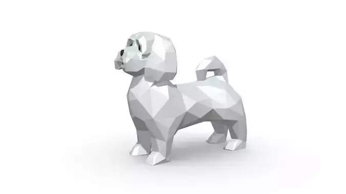 Maltese dog low poly