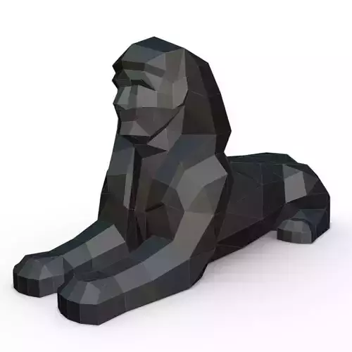 sphinx low poly polygonal dog
