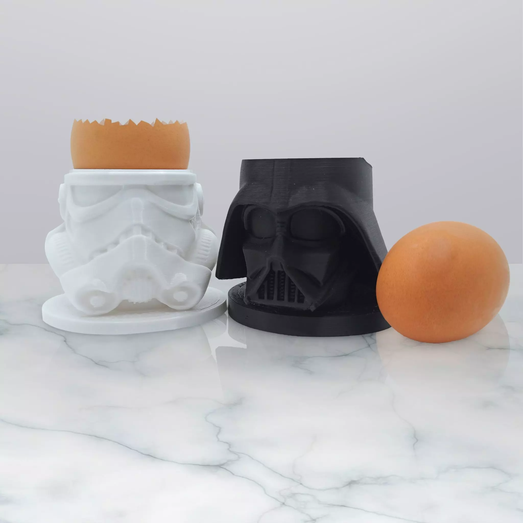 Egg Holder Helmet Starwars Darth Vader and Storm Trooper 3D print model_0