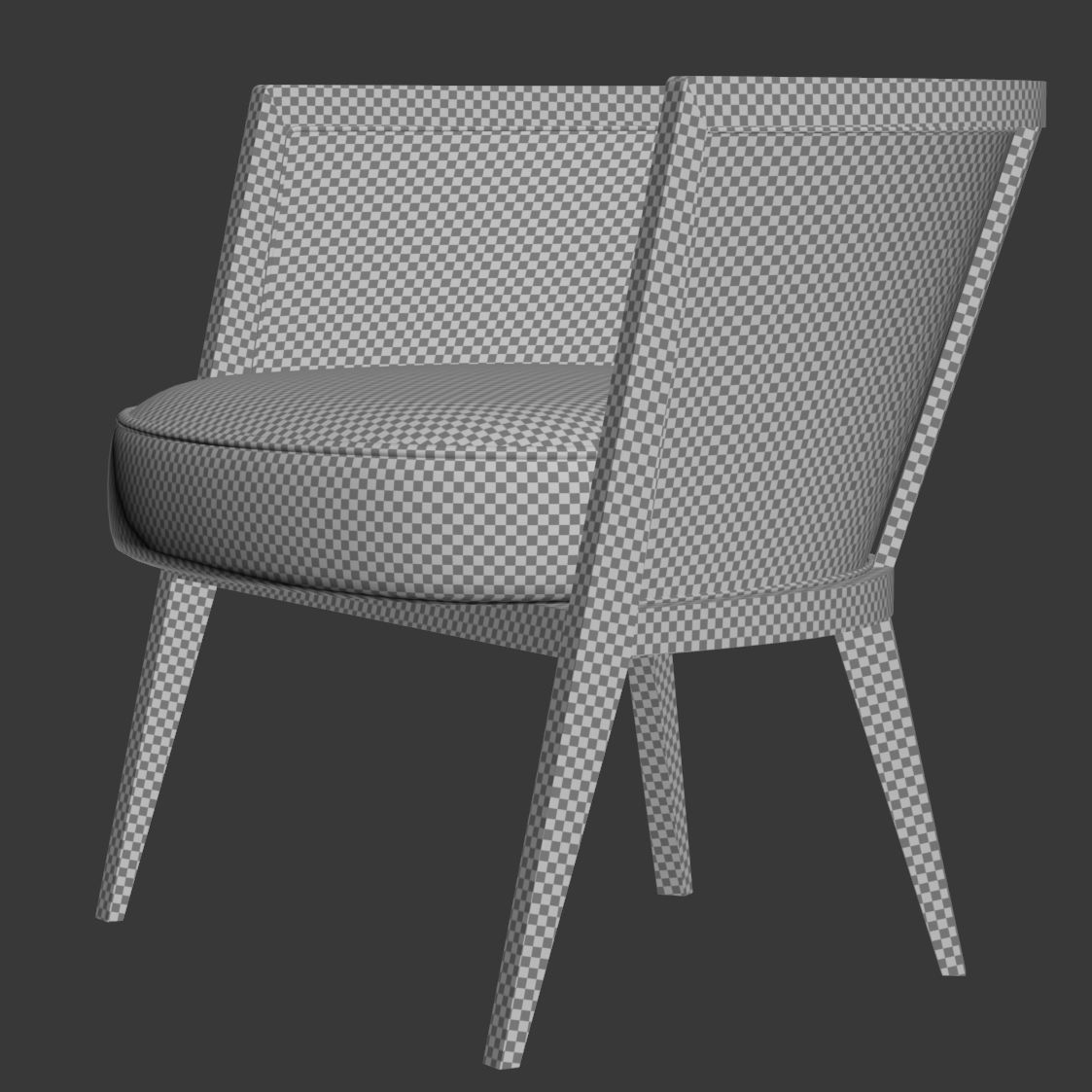 Harvey Probber Lounge Chair low poly version Low-poly 3D model_11
