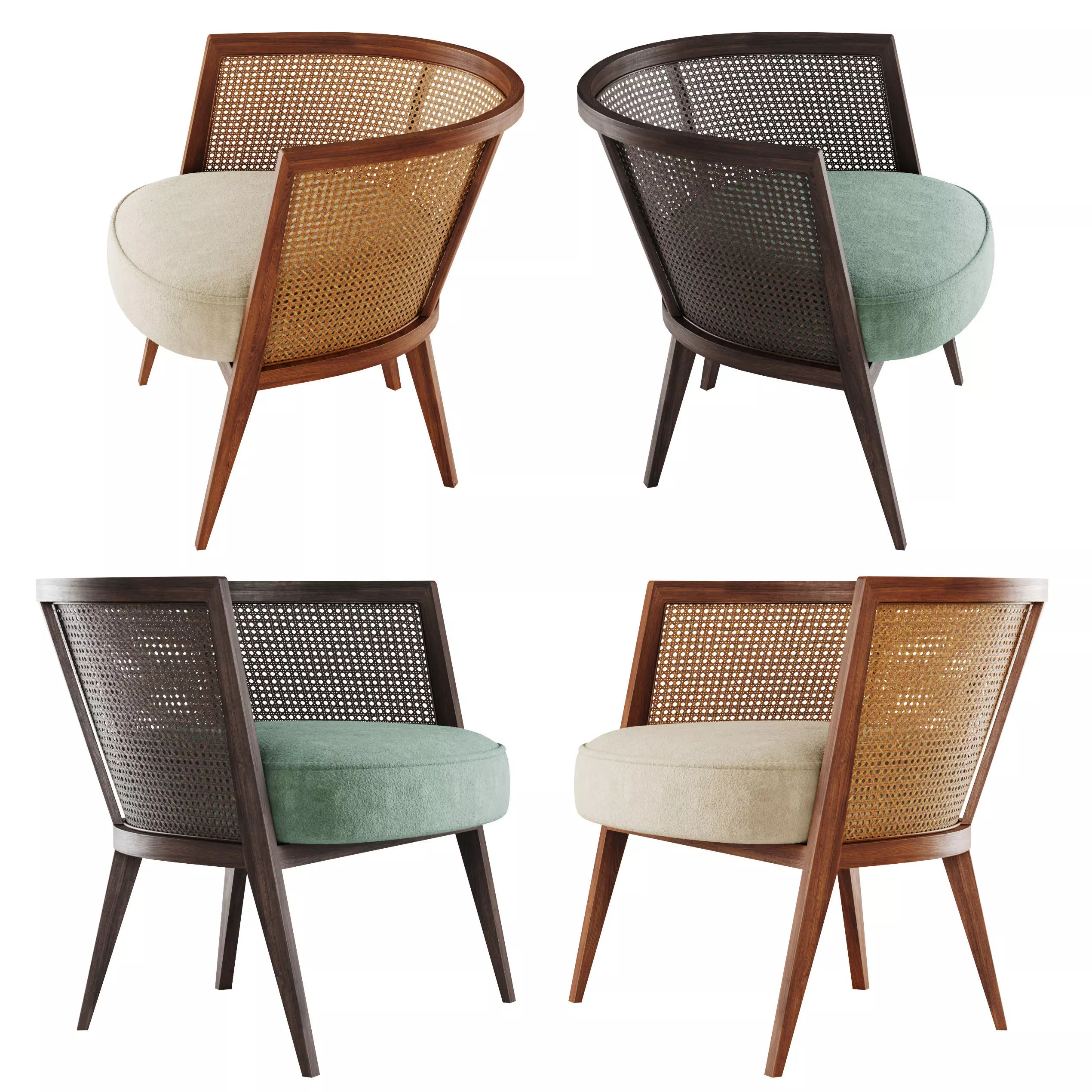 Harvey Probber Lounge Chair low poly version Low-poly 3D model_0