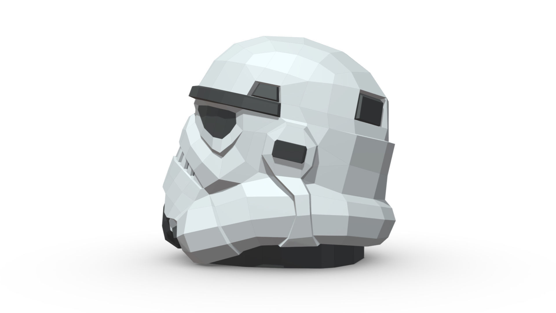 stormtrooper head low poly 3D print model_1