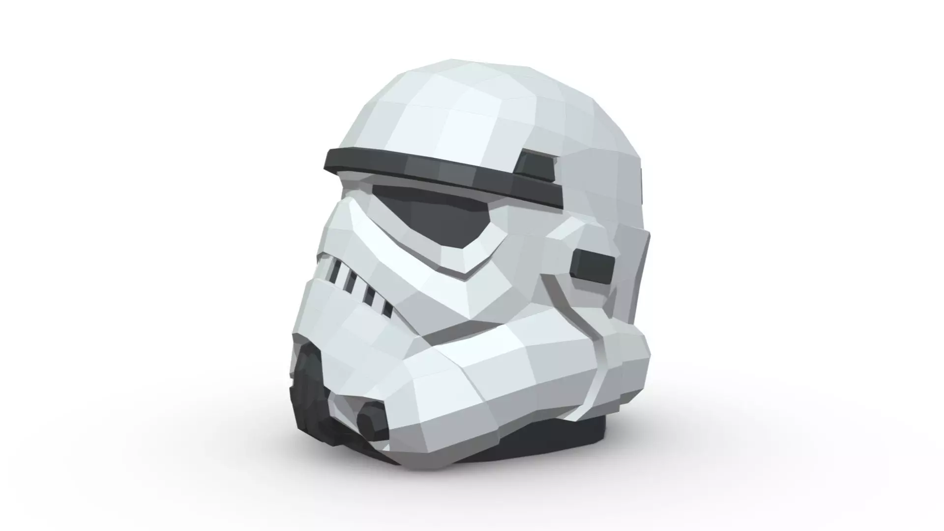 stormtrooper head low poly 3D print model_0