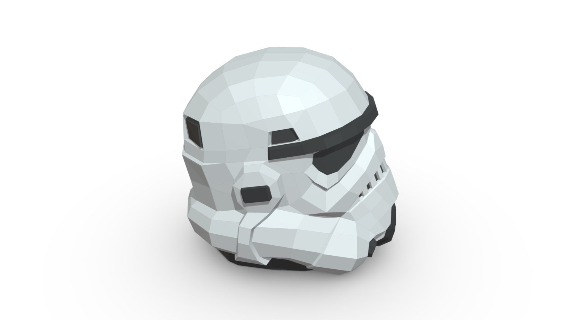 stormtrooper head low poly 3D print model_4