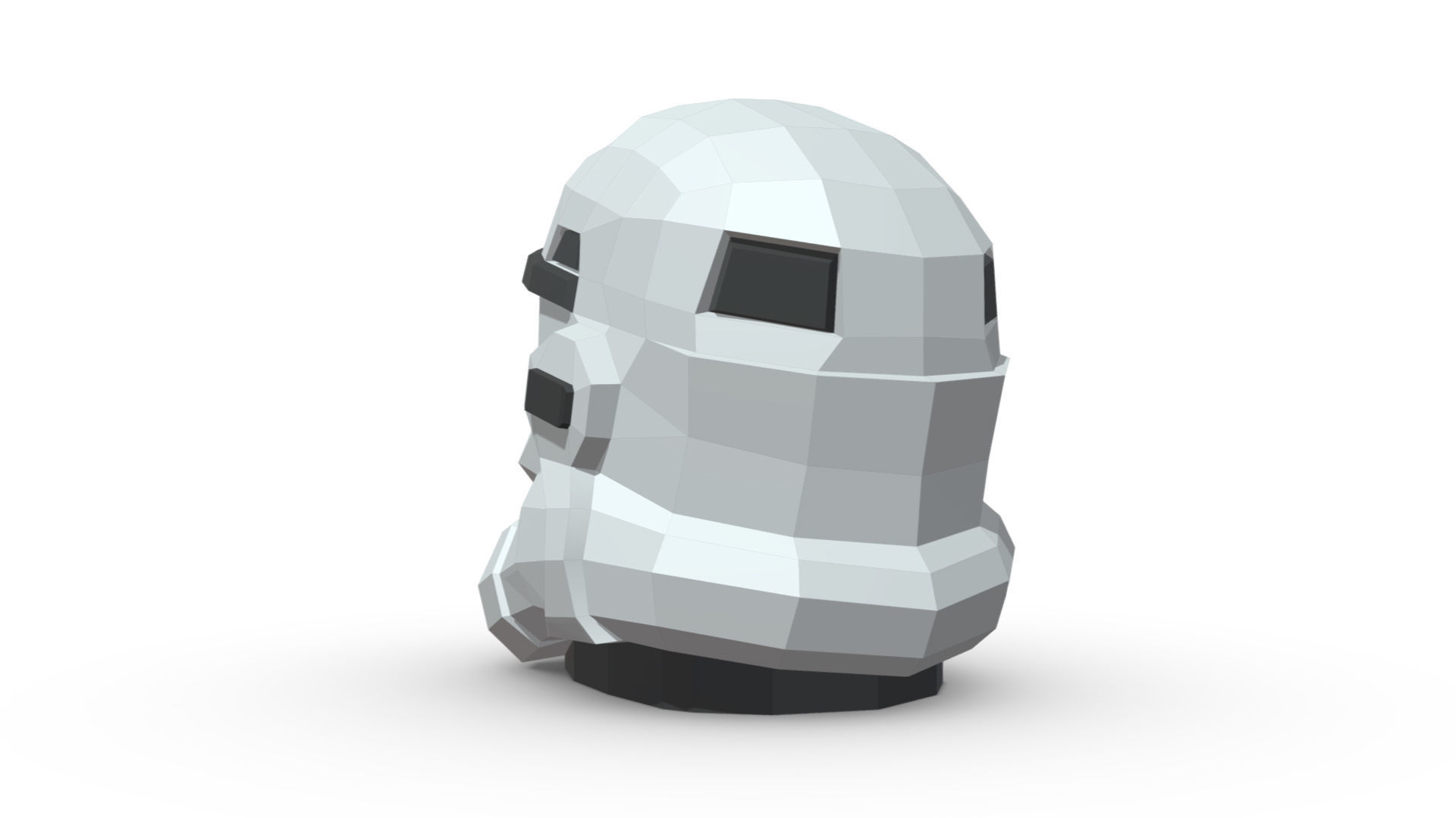 stormtrooper head low poly 3D print model_2