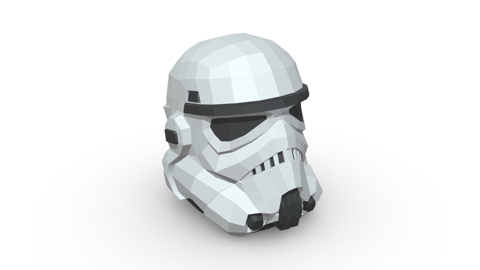 stormtrooper head low poly 3D print model_5