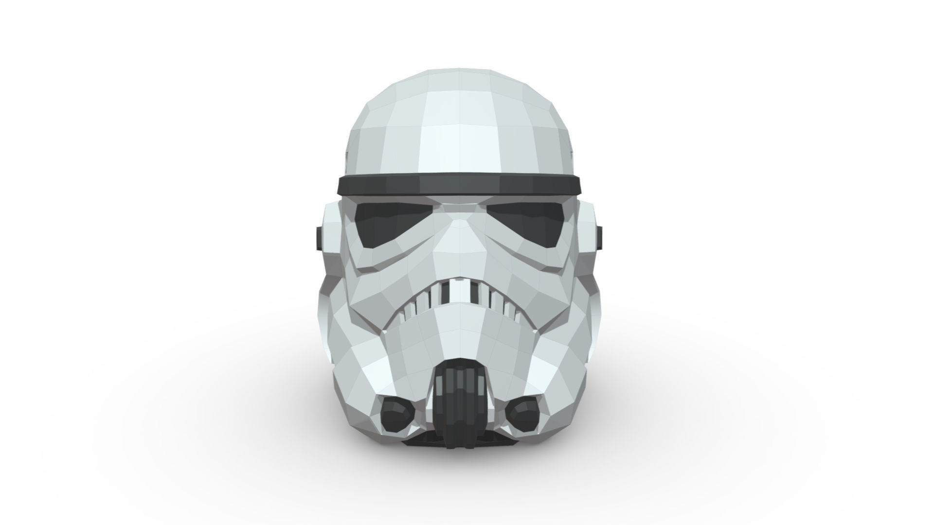 stormtrooper head low poly 3D print model_6