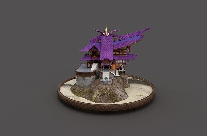 Chinese castle Low-poly 3D model