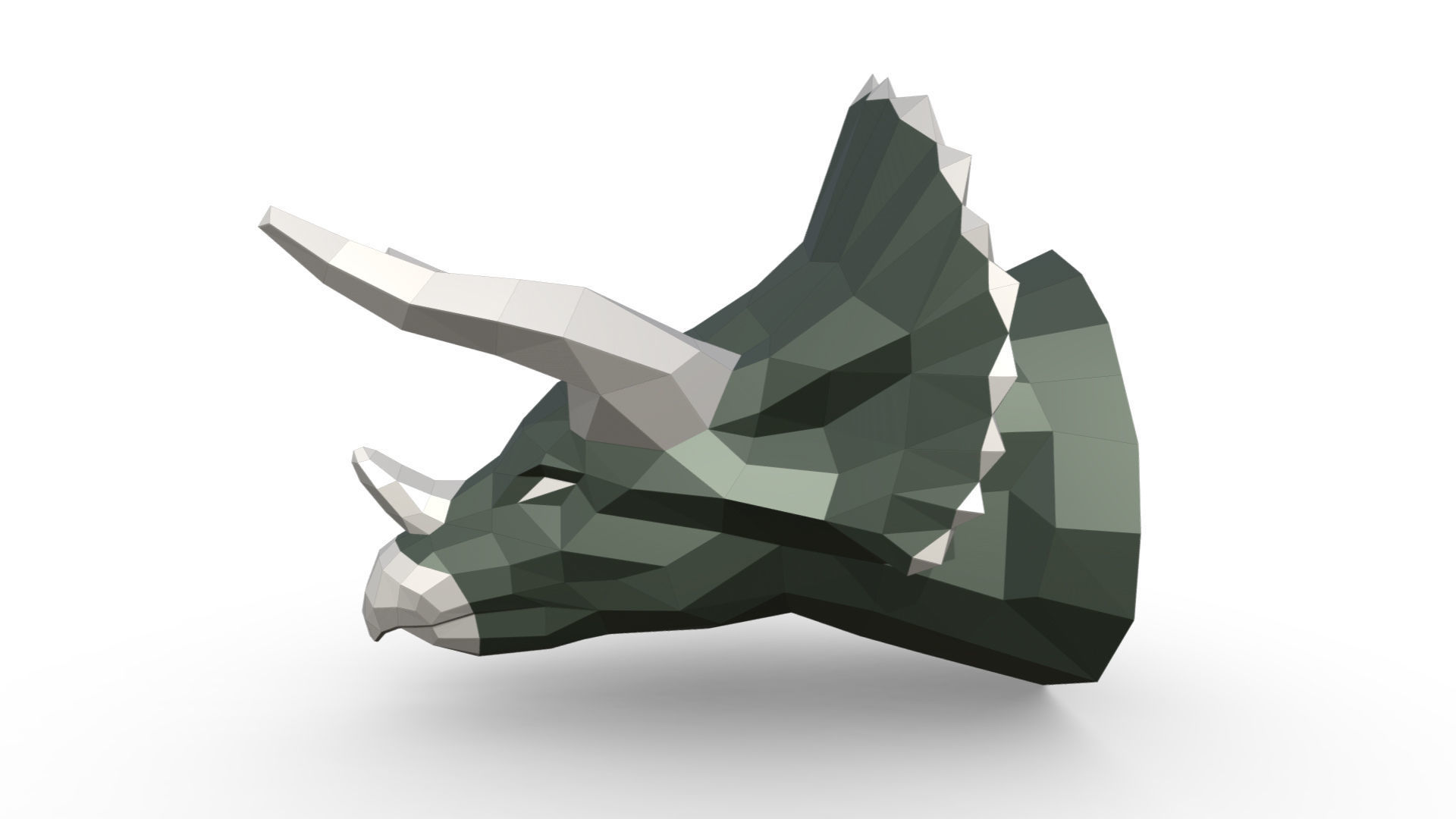 Triceratops head low poly 3D print model_1