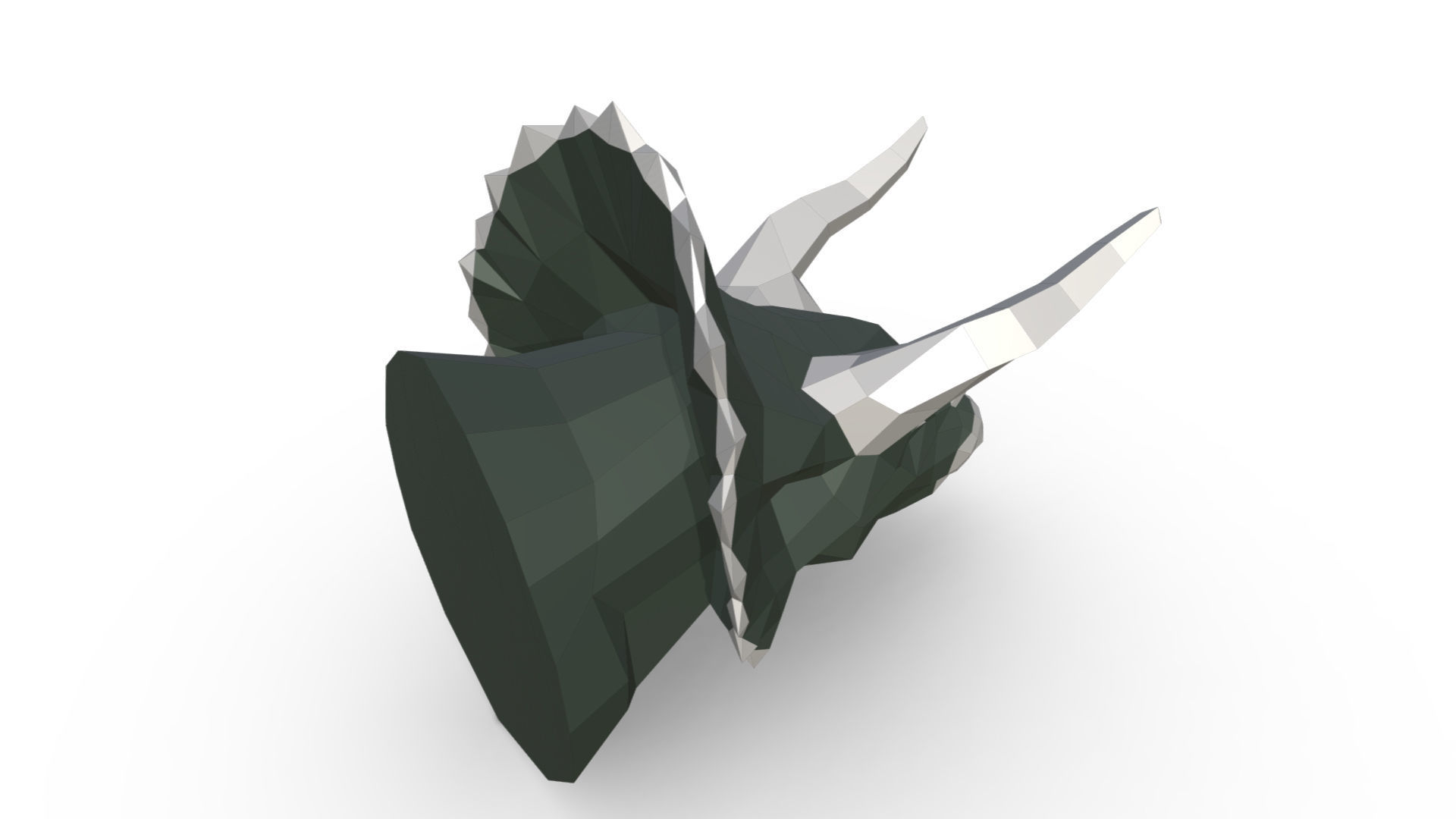 Triceratops head low poly 3D print model_3