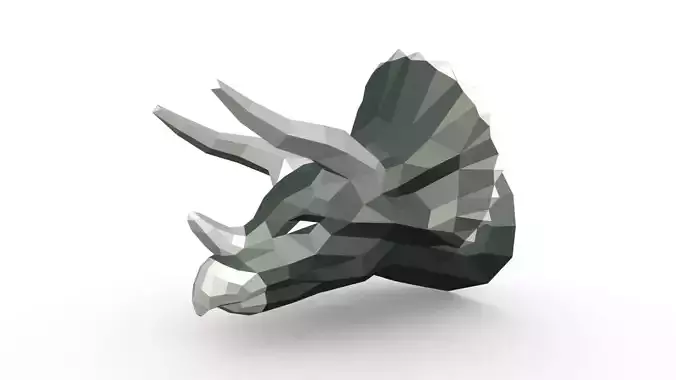 Triceratops head low poly