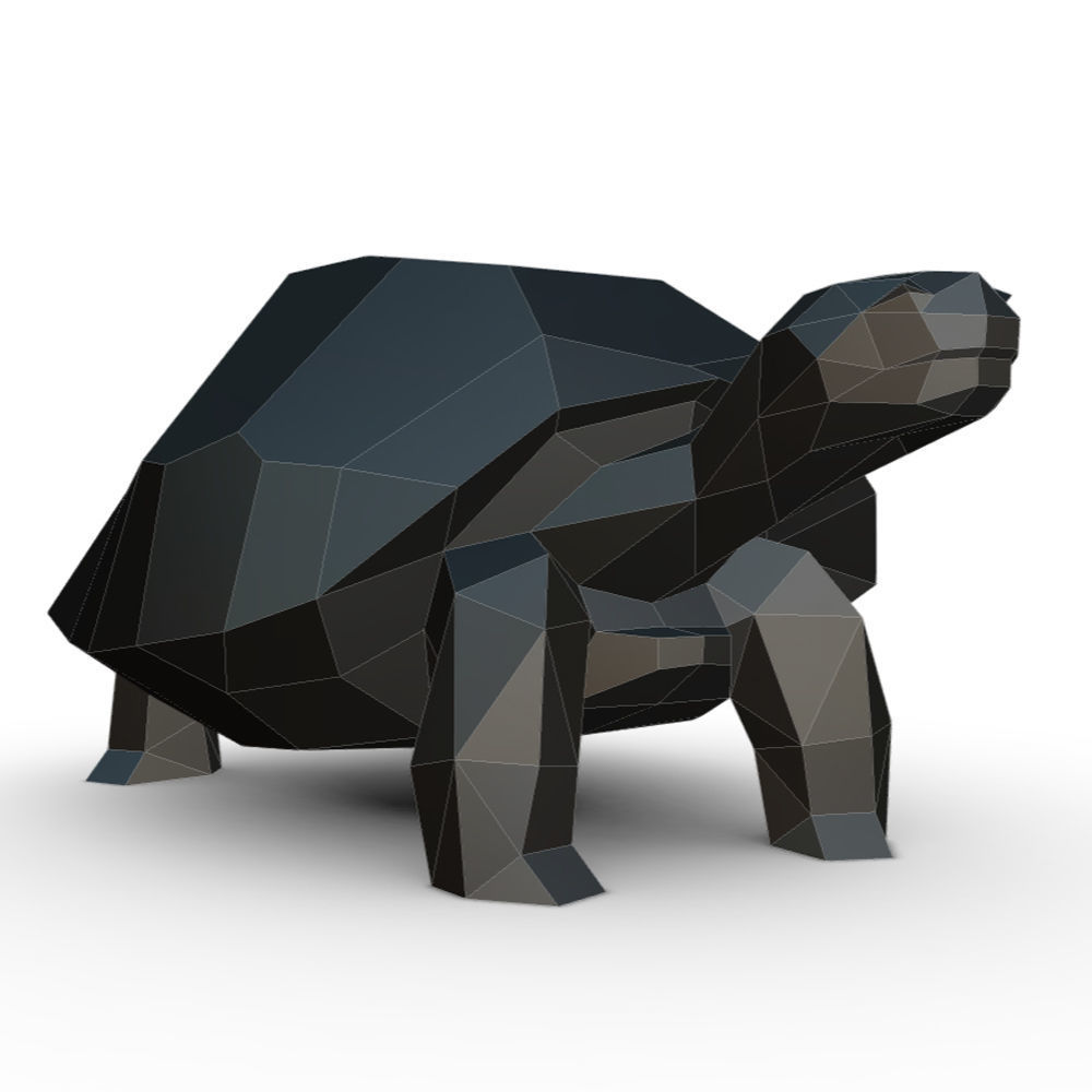 turtle low poly polygonal 3D print model_5