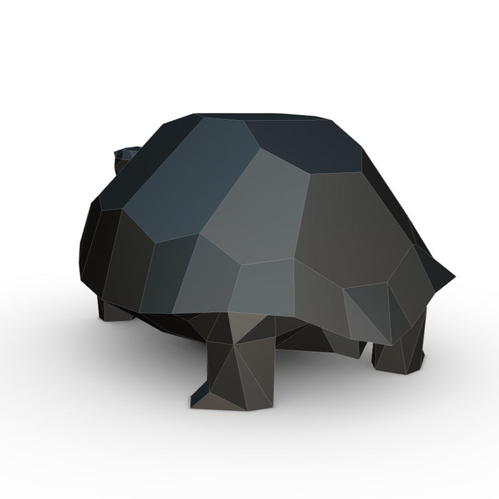 turtle low poly polygonal 3D print model_2