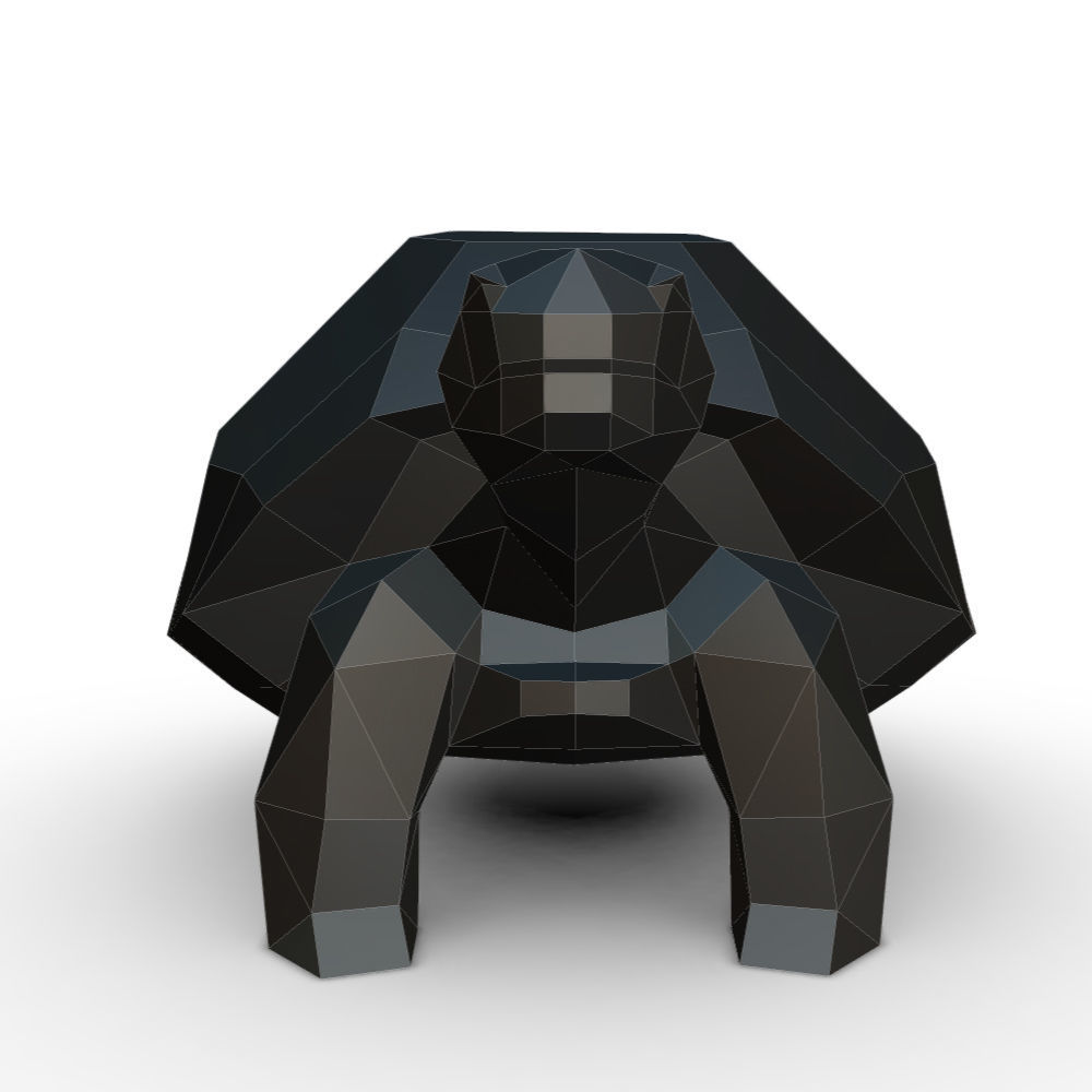 turtle low poly polygonal 3D print model_6