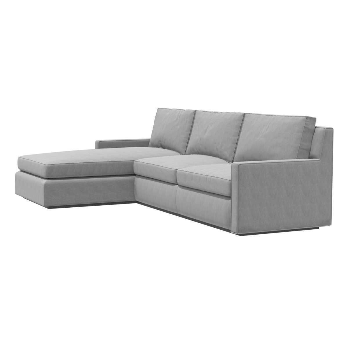 Custom grey textile corner sofa 3D model_1