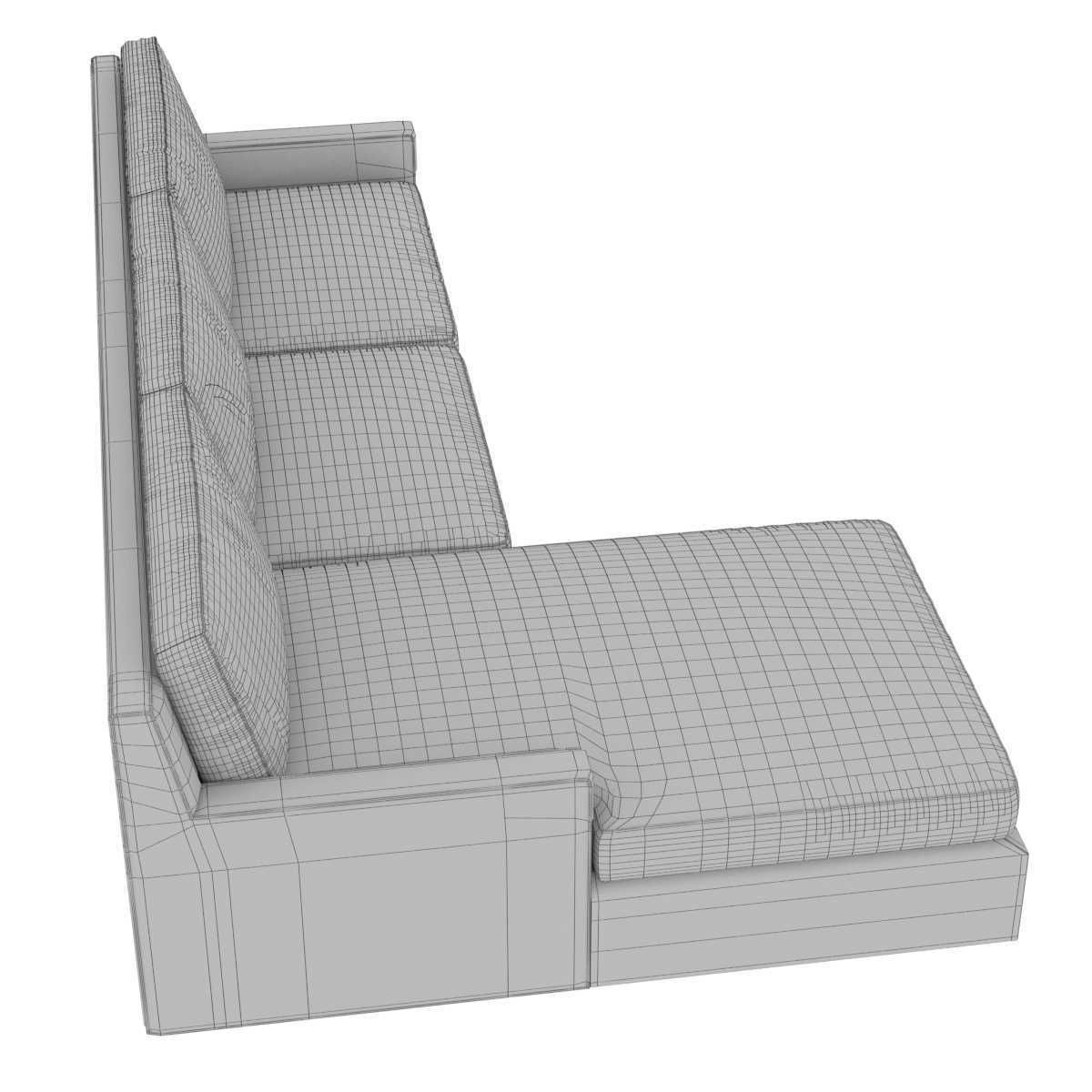 Custom grey textile corner sofa 3D model_9