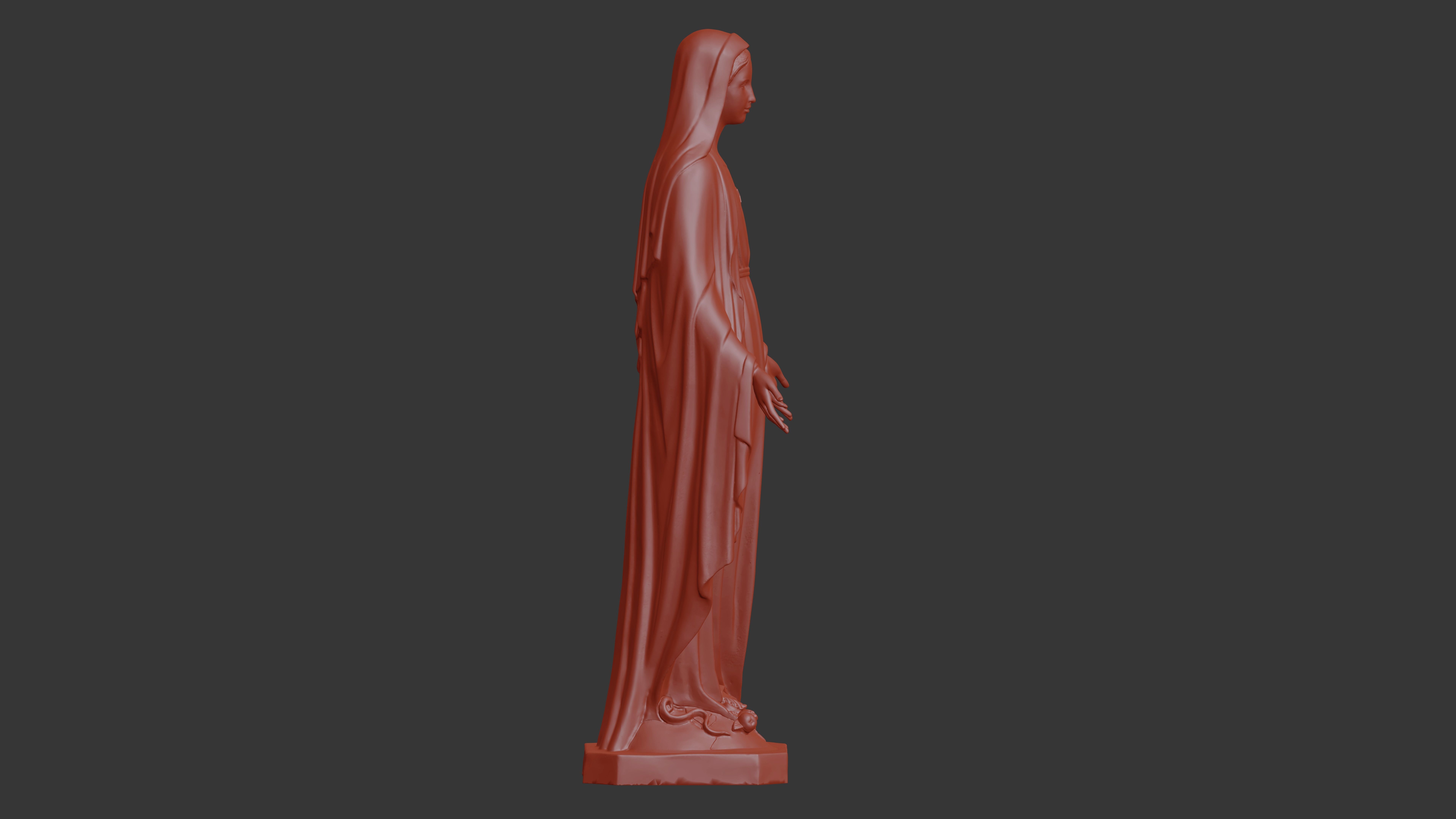 3D printable figurine of Virgin Mary standing on a globe 3D print model_2
