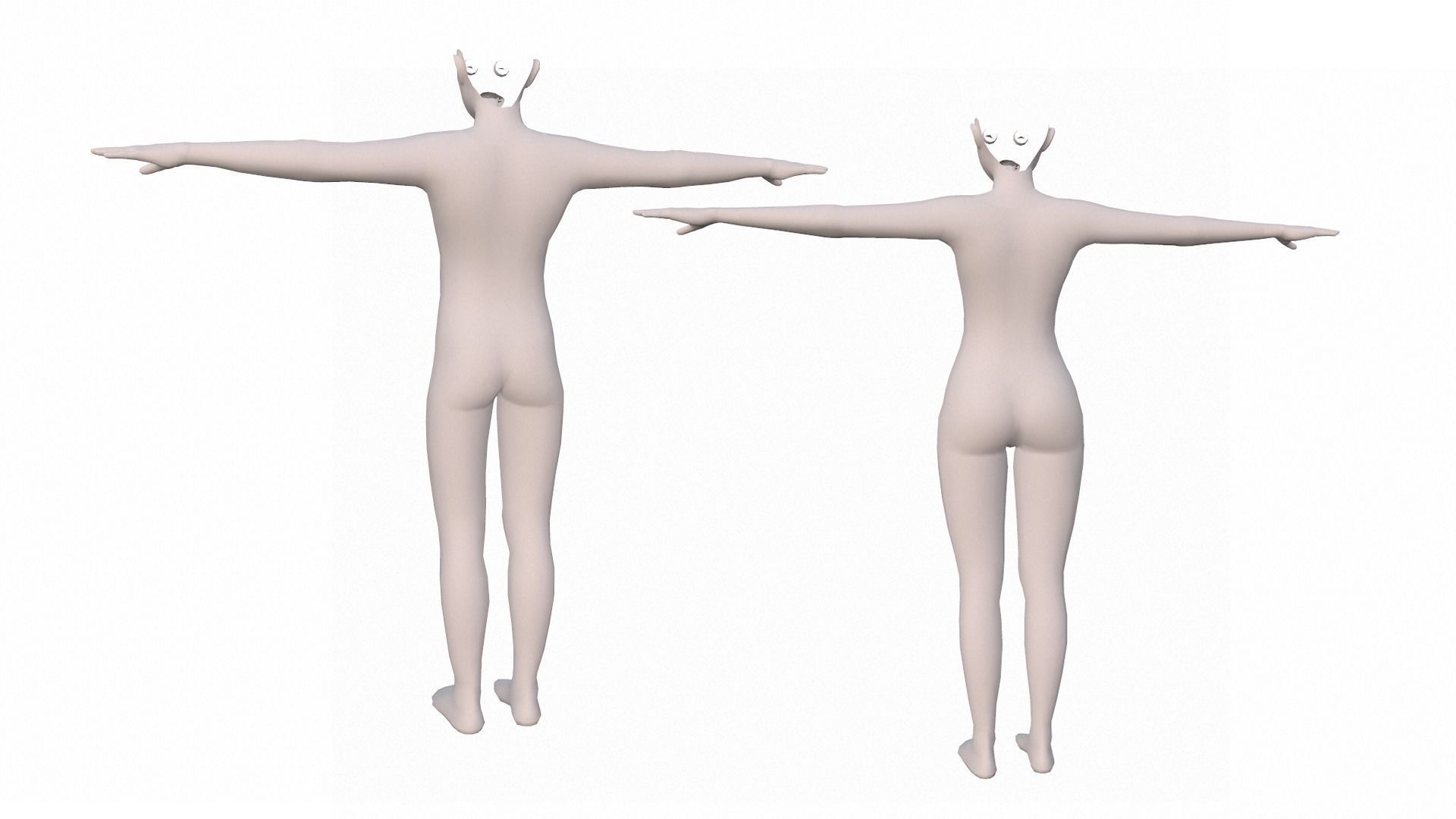Human Basemeshes - Rigged Body and Face Low-poly 3D model_5