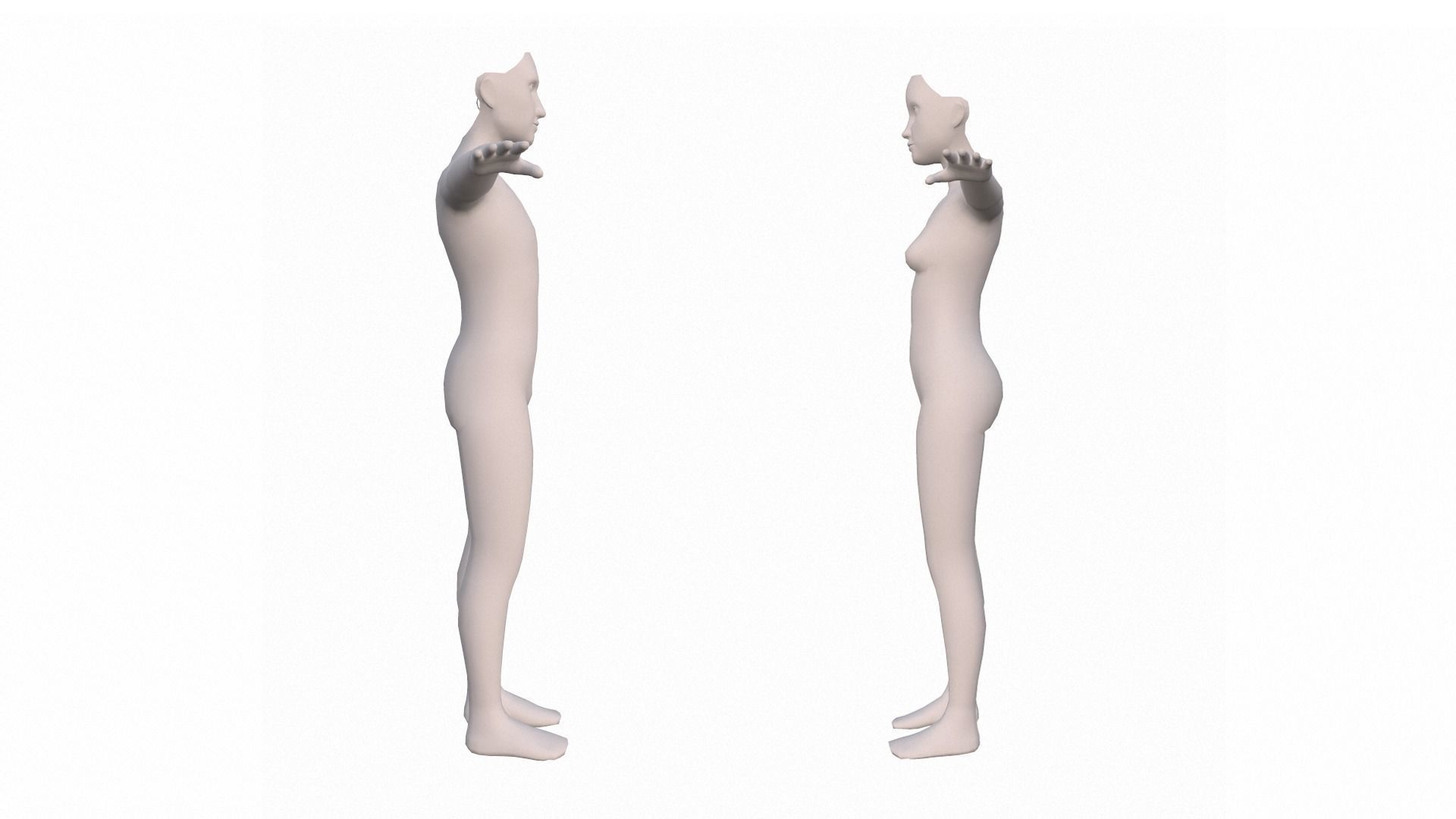 Human Basemeshes - Rigged Body and Face Low-poly 3D model_4