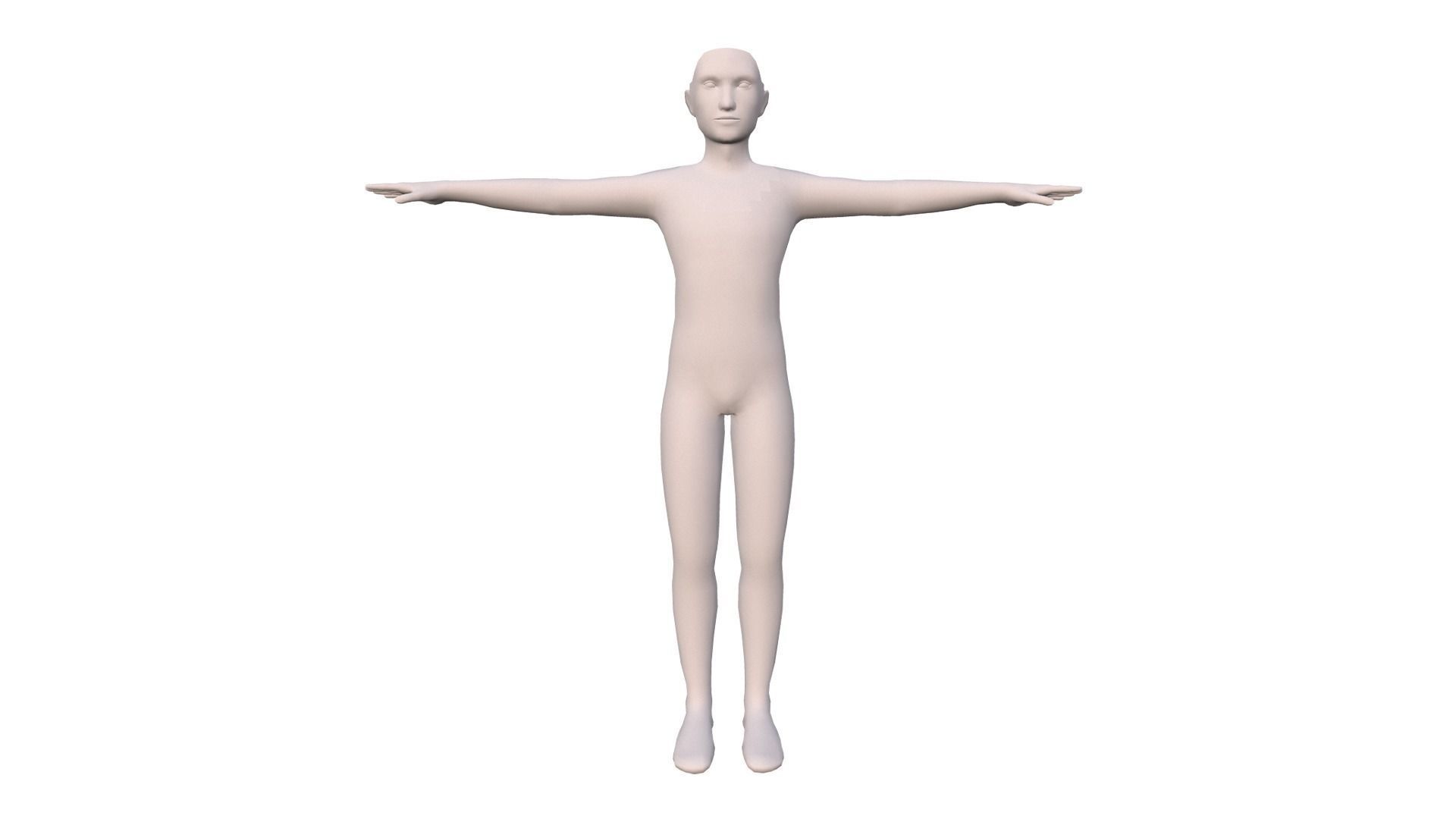 Human Basemeshes - Rigged Body and Face Low-poly 3D model_6