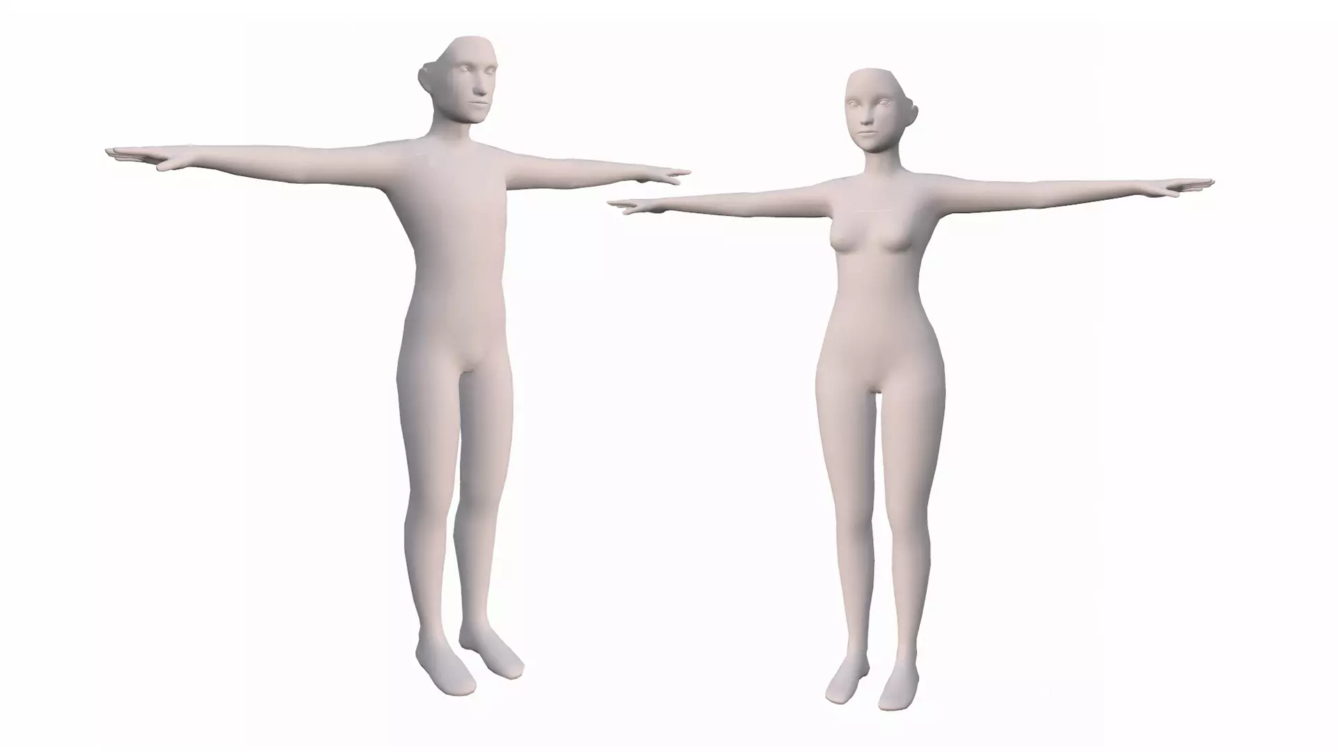 Human Basemeshes - Rigged Body and Face Low-poly 3D model_0