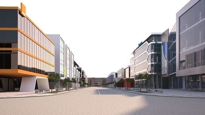 Shopping street - boulevard 3D model 4