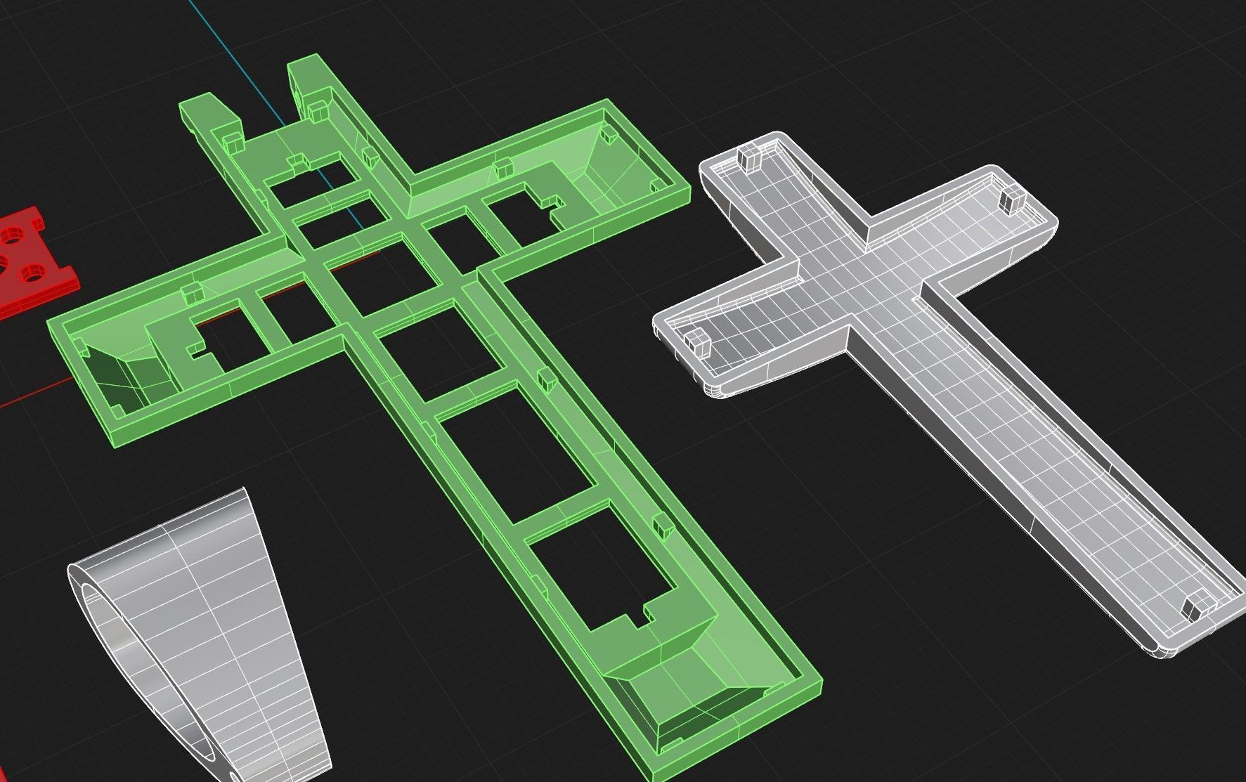 Cross 3 pendant in gold and silver 3D print model_10