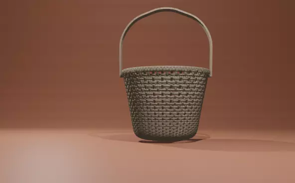 wooden bucket model  3D print model_0