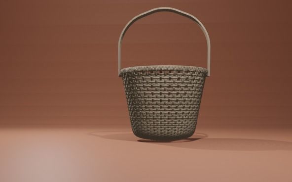 wooden bucket model  3D print model_5