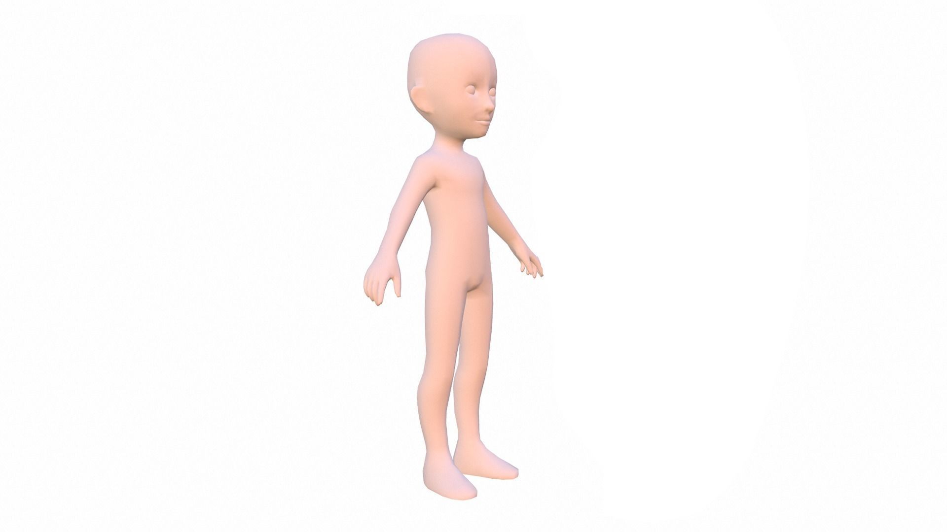 Boy Basemesh - Rigged Low-poly 3D model_3
