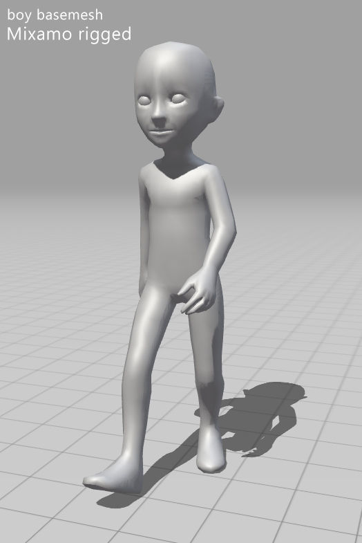 Boy Basemesh - Rigged Low-poly 3D model_11