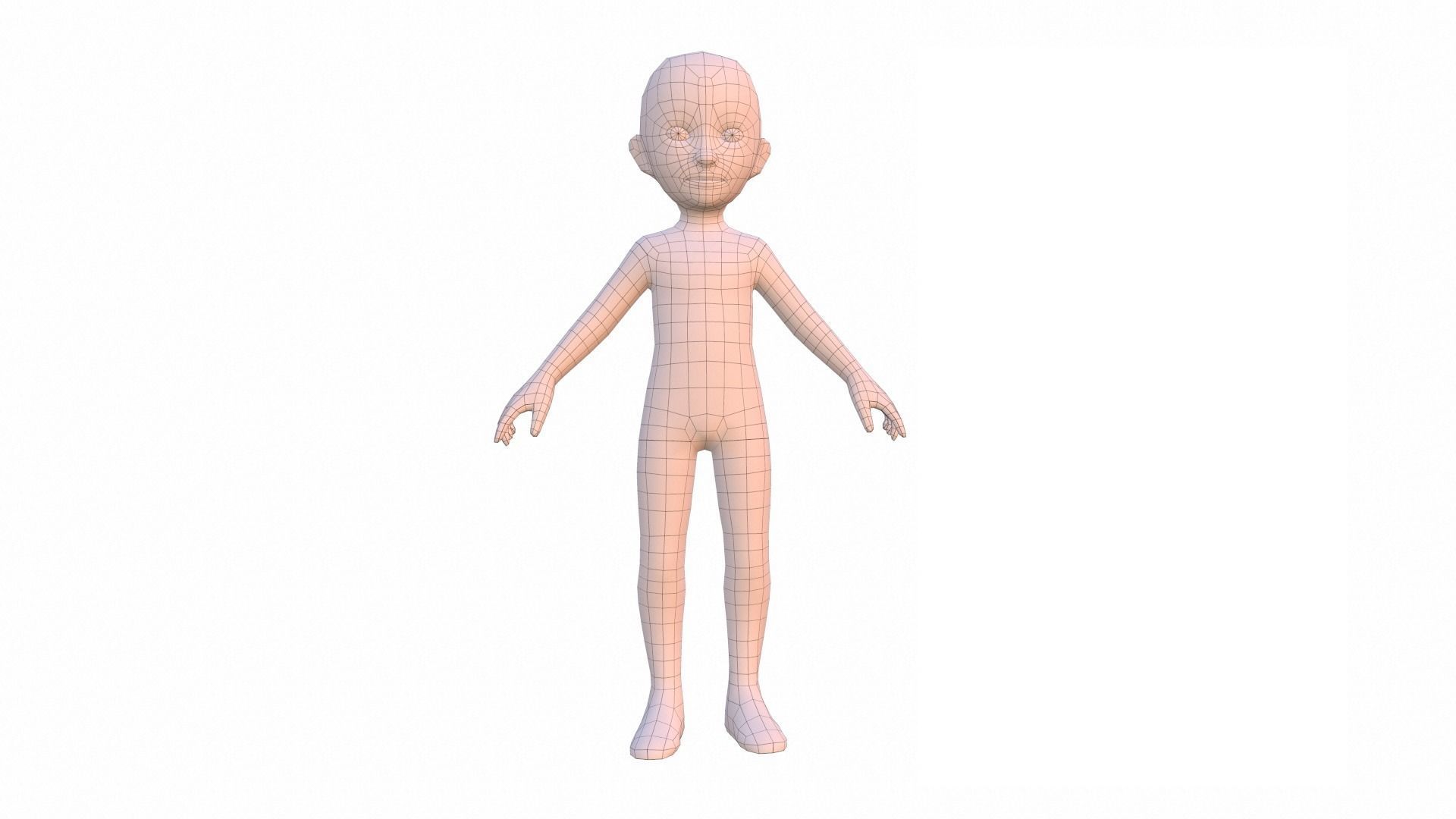 Boy Basemesh - Rigged Low-poly 3D model_7