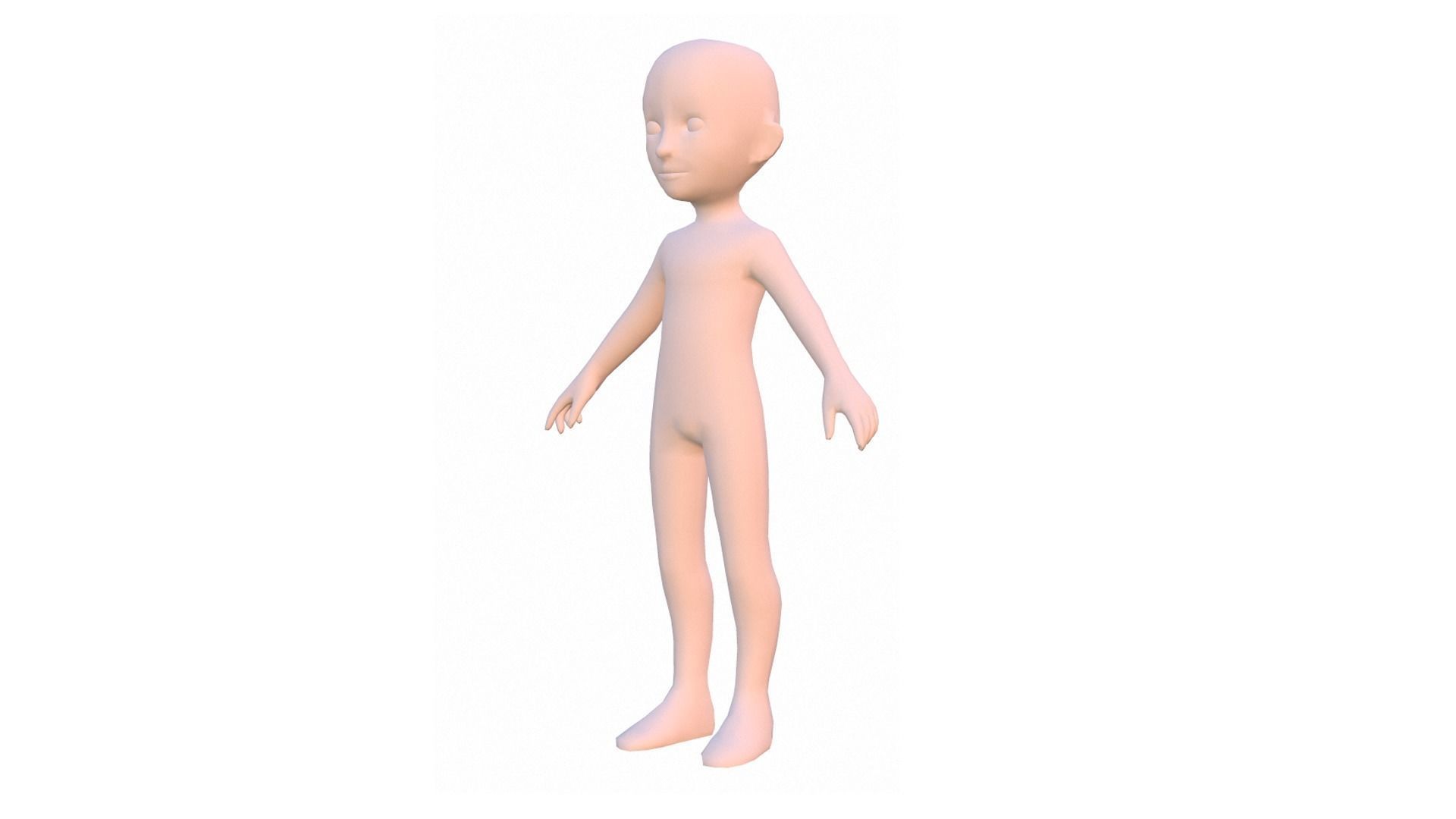Boy Basemesh - Rigged Low-poly 3D model_2