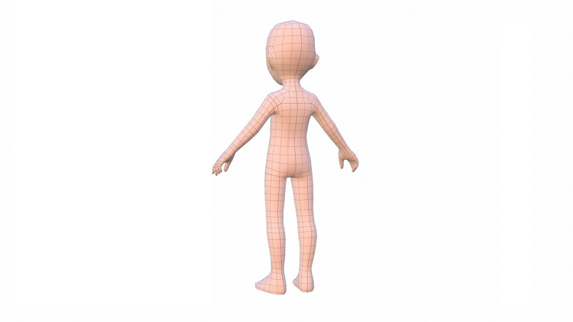 Boy Basemesh - Rigged Low-poly 3D model_8