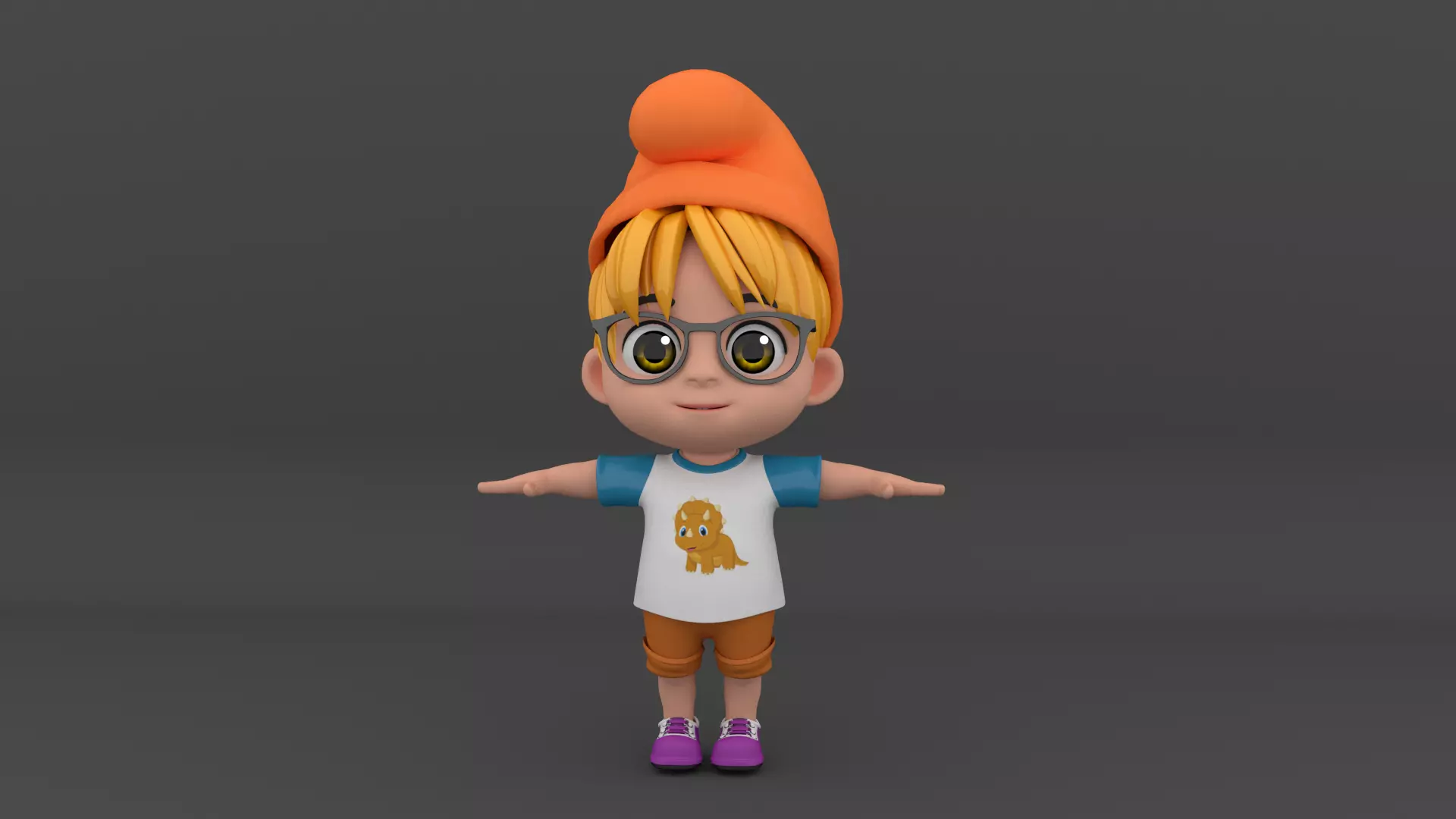 baby cartoon 3D model_0