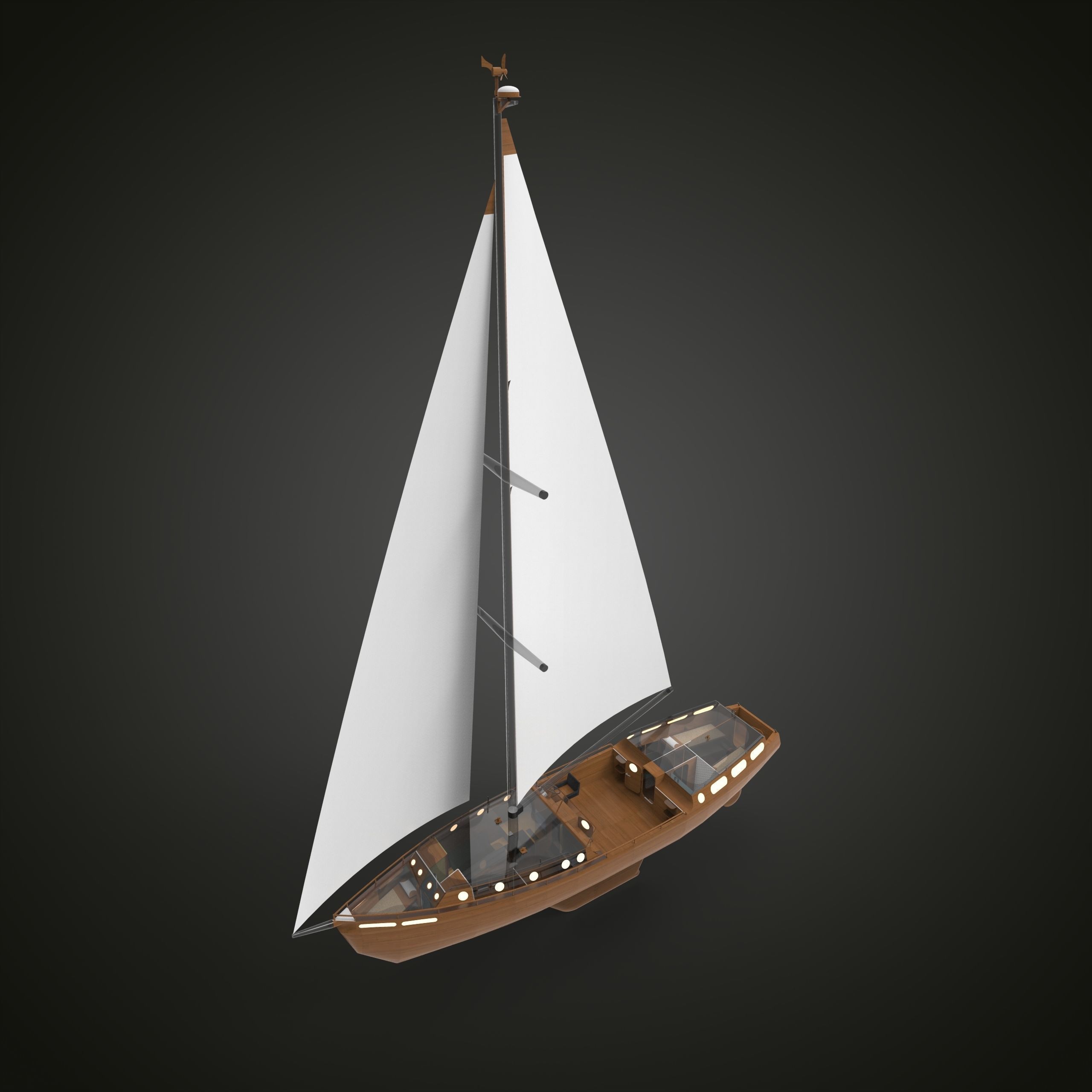 Sail Yacht 3D model_8