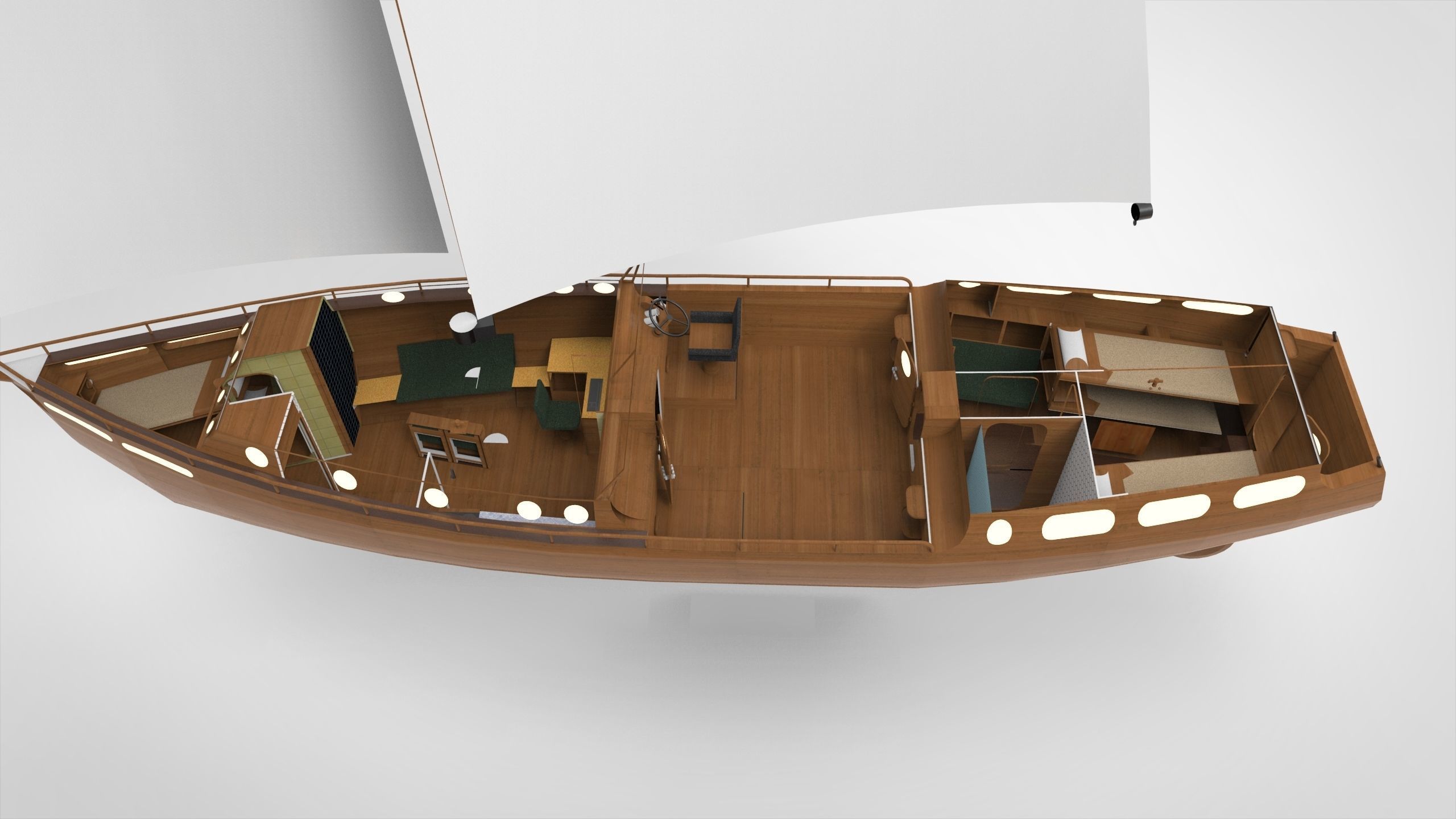 Sail Yacht 3D model_2