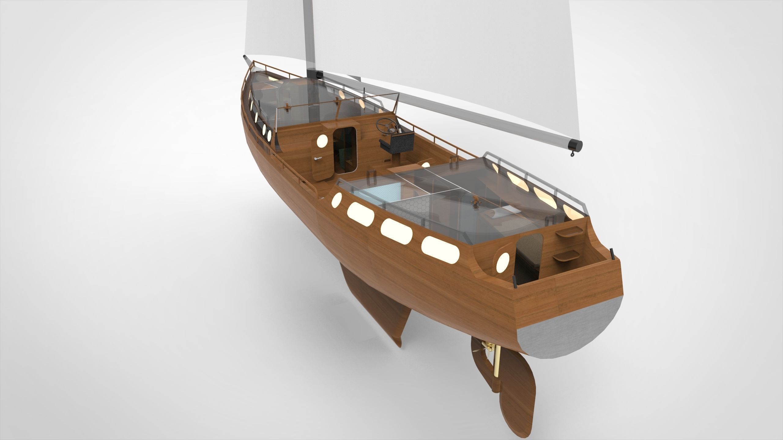 Sail Yacht 3D model_7