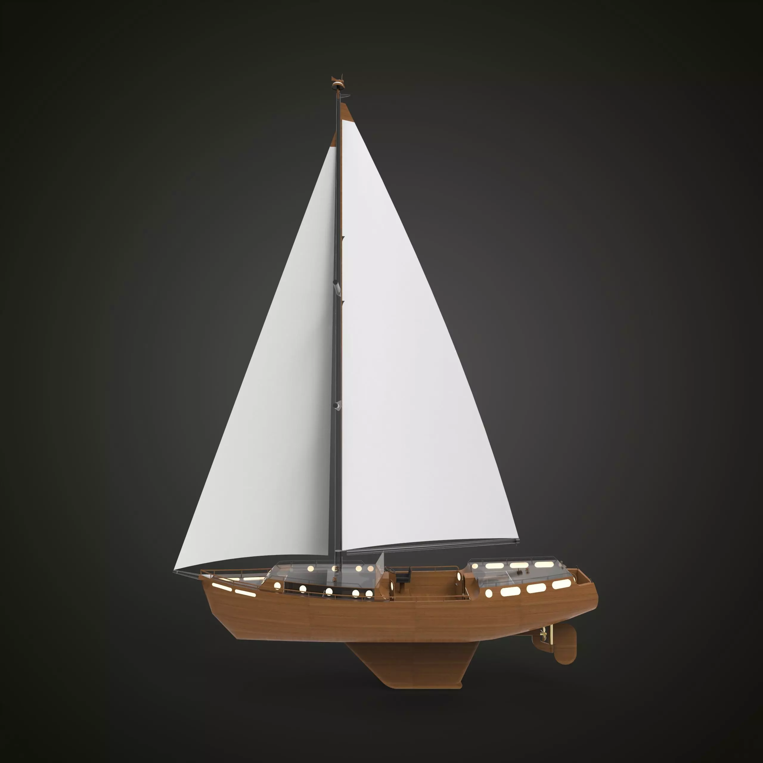 Sail Yacht 3D model_0