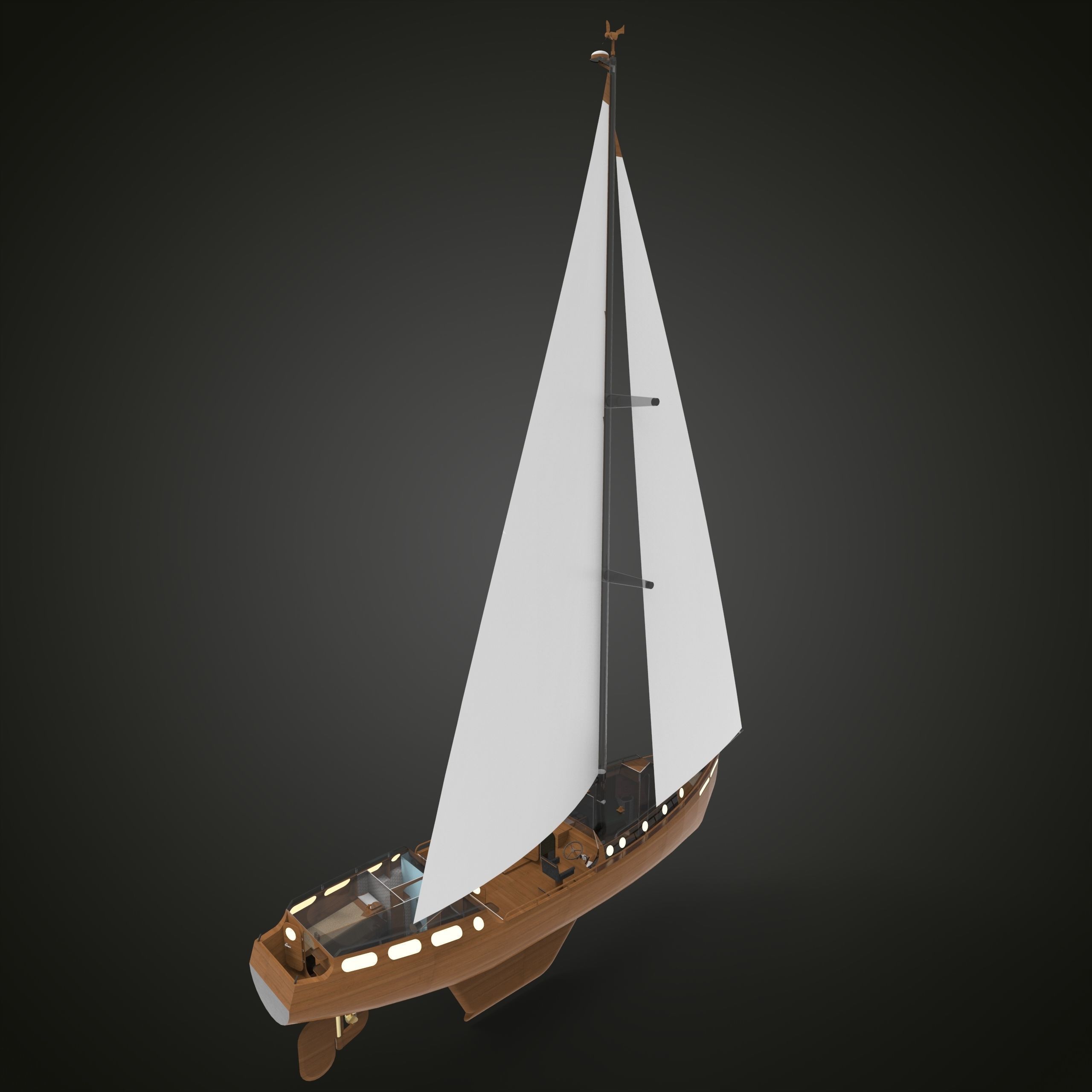 Sail Yacht 3D model_10