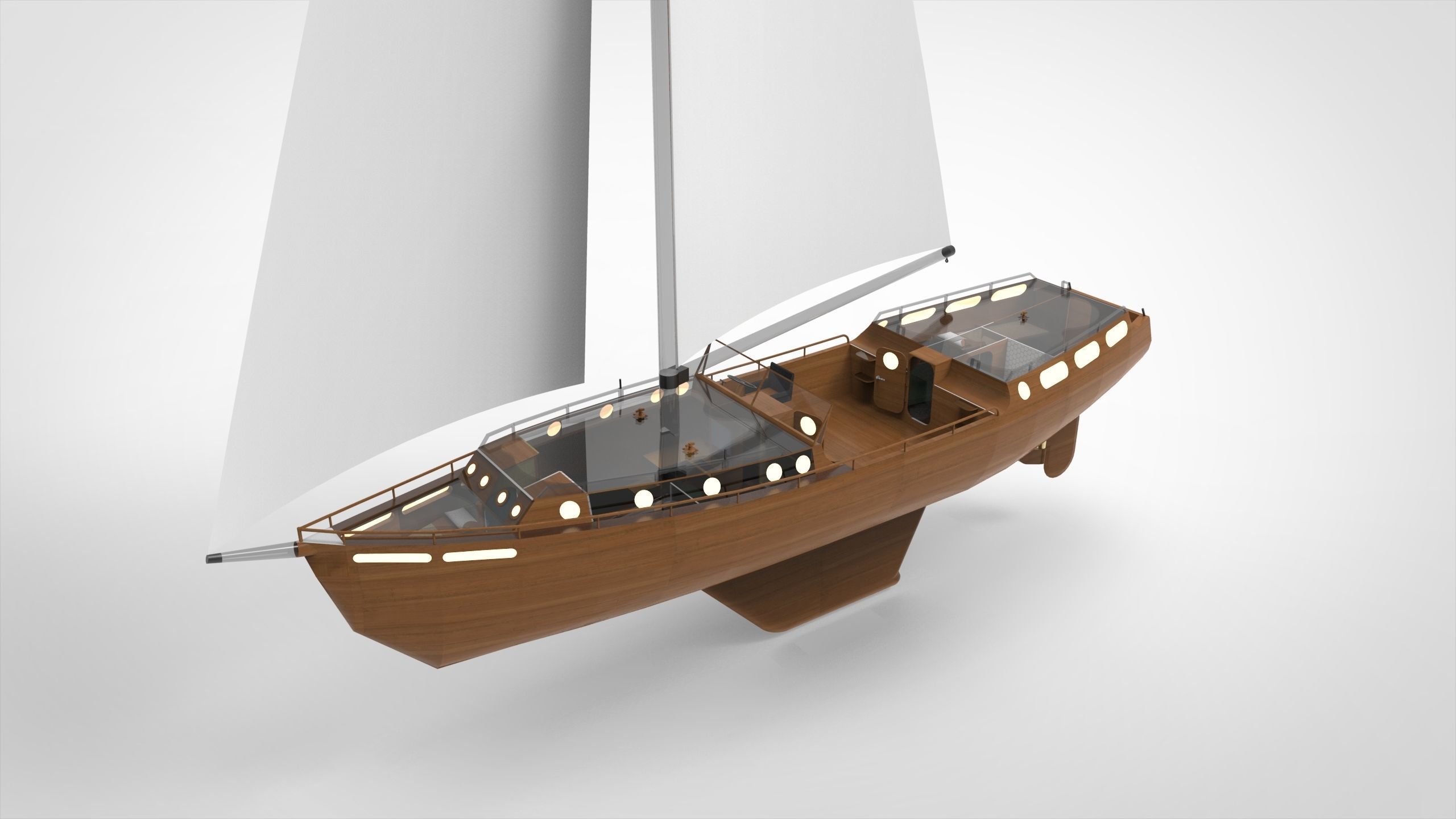 Sail Yacht 3D model_6