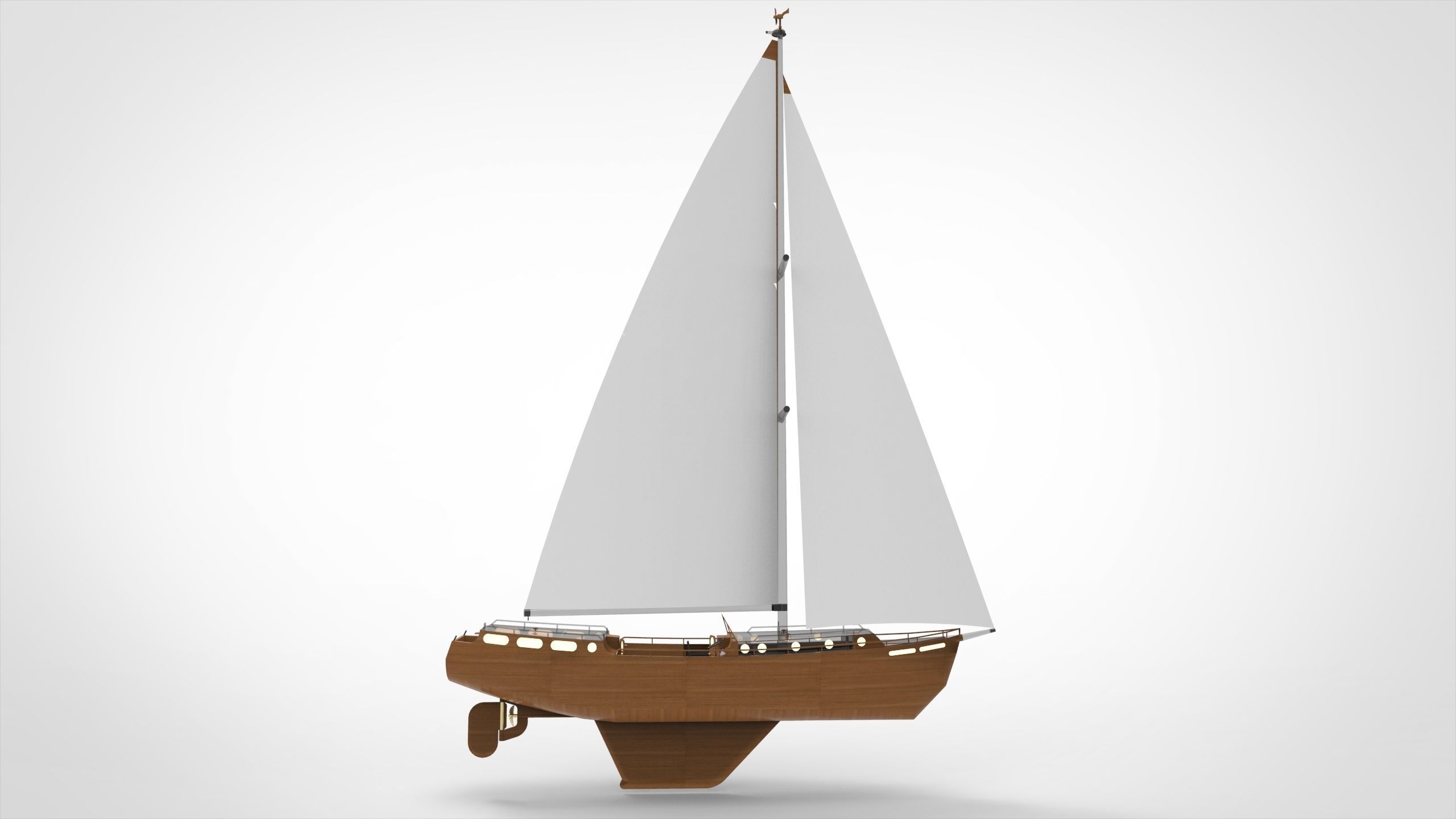 Sail Yacht 3D model_3