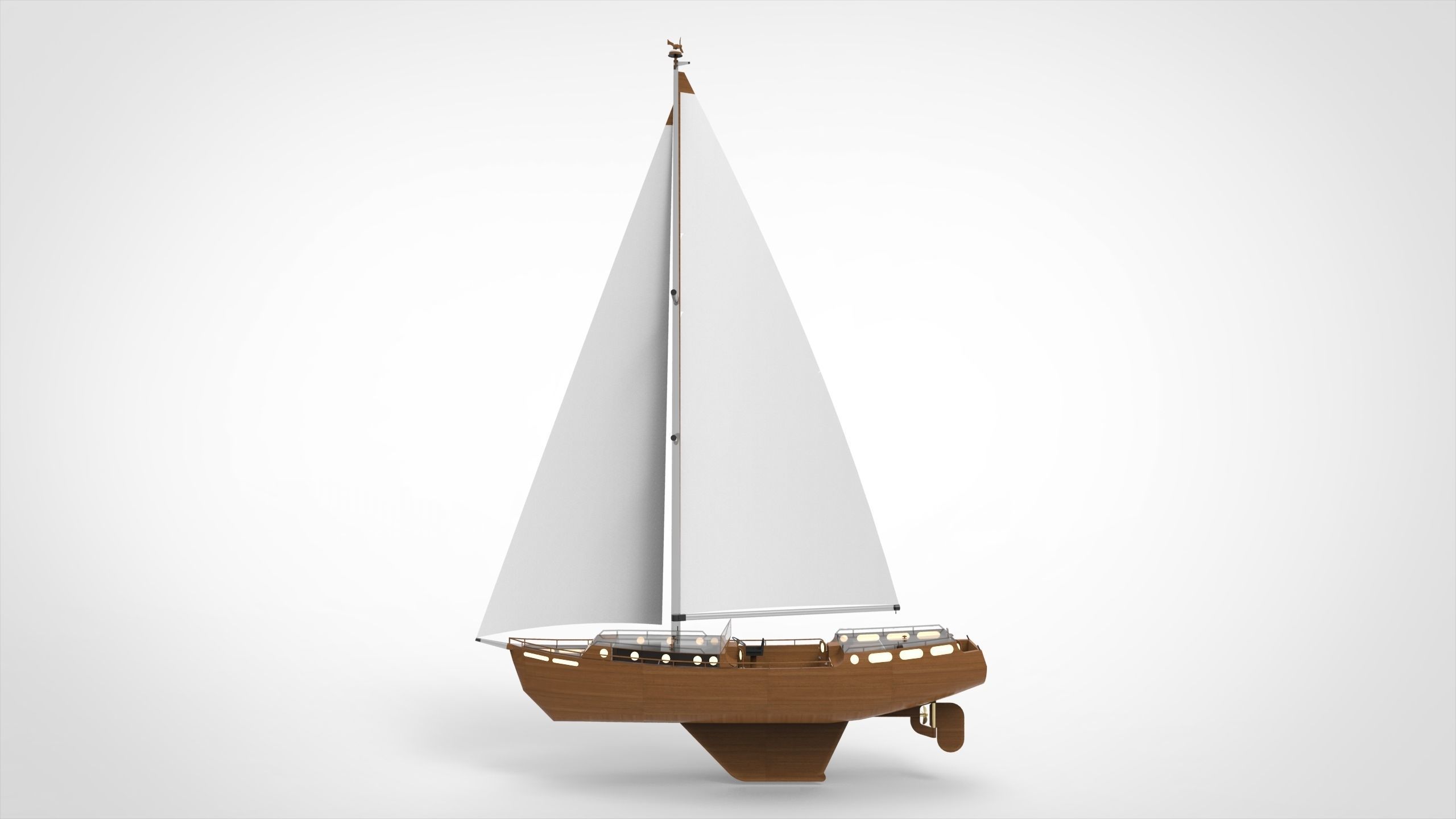 Sail Yacht 3D model_5