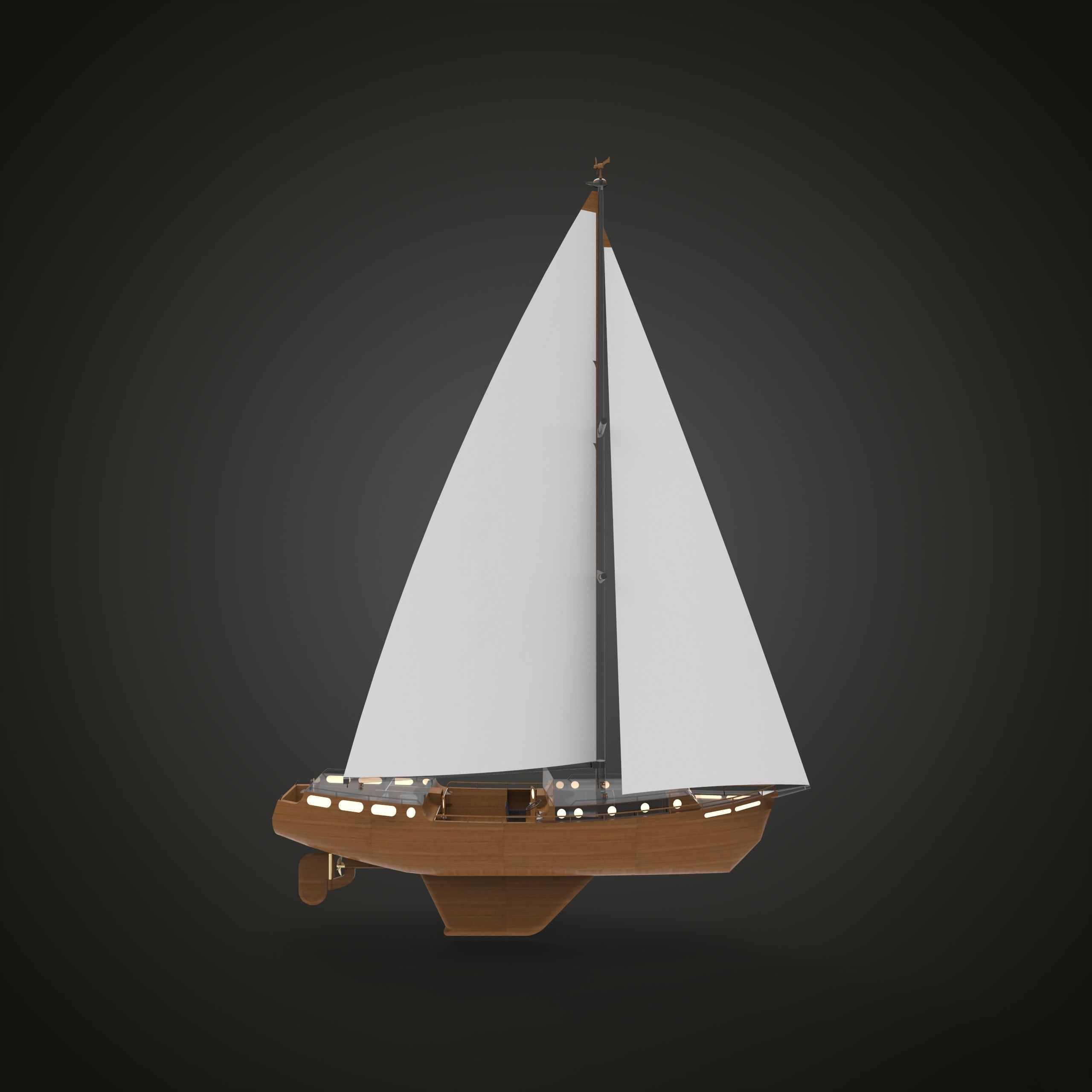 Sail Yacht 3D model_1