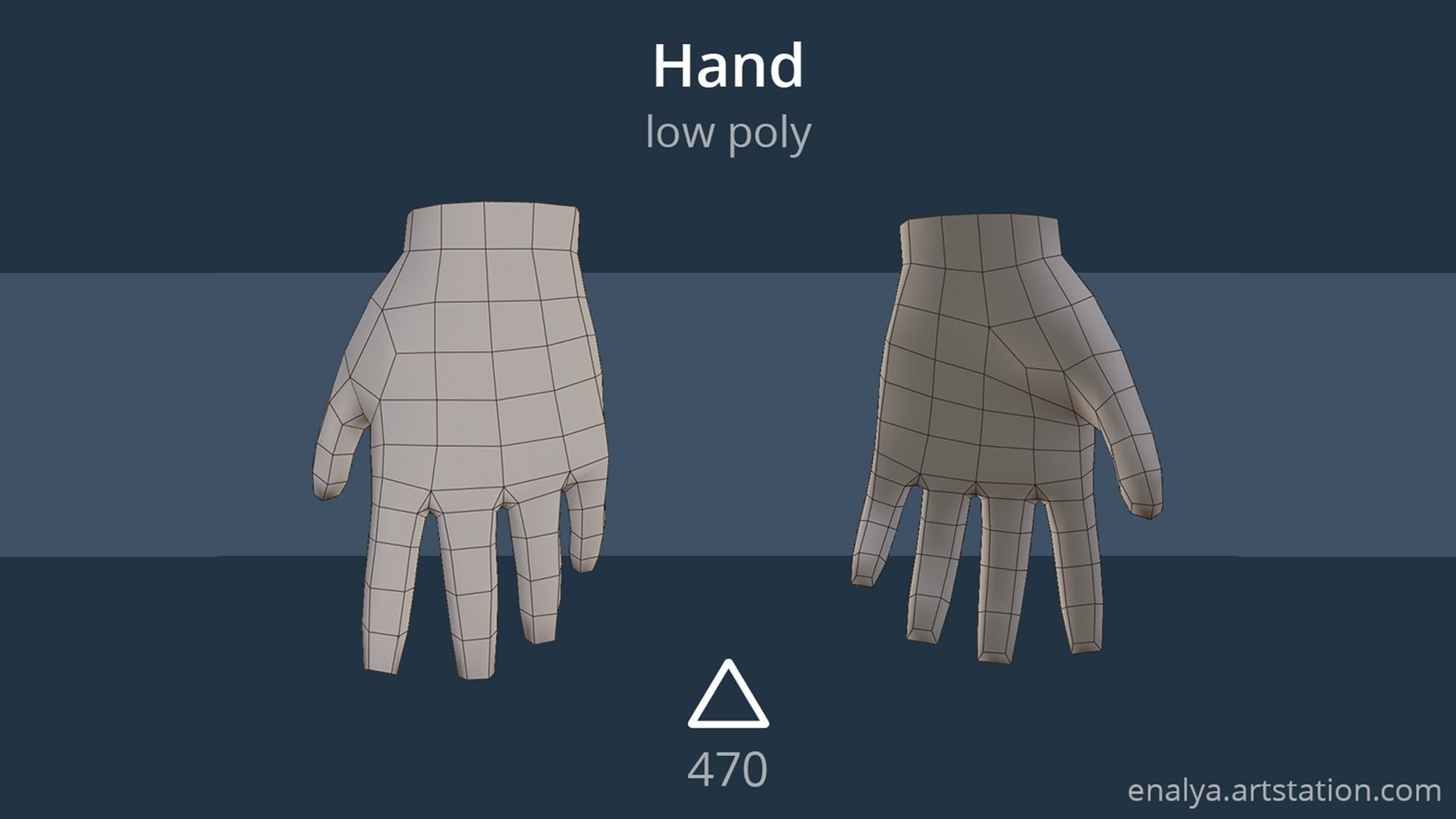Hand - Low Poly glove Free low-poly 3D model_2