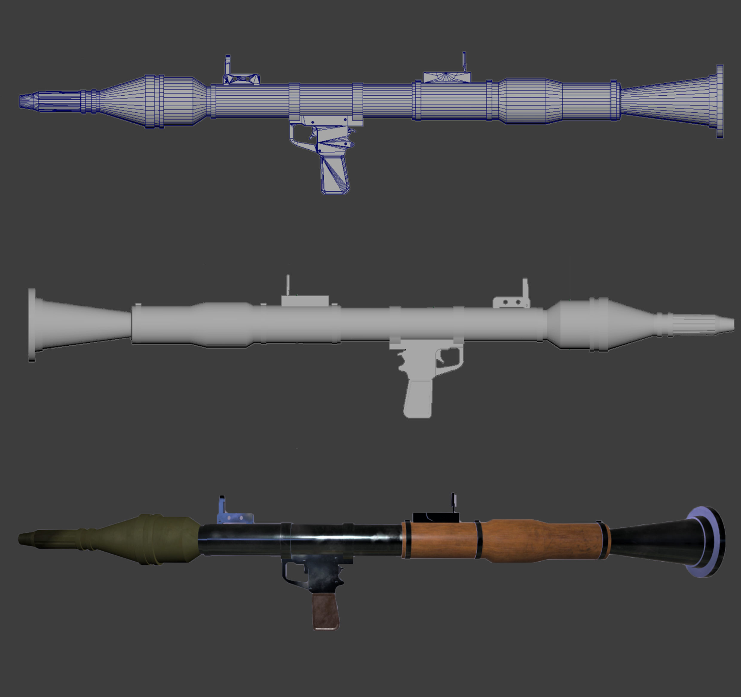 RPG 7 Launcher Low-poly 3D model_11